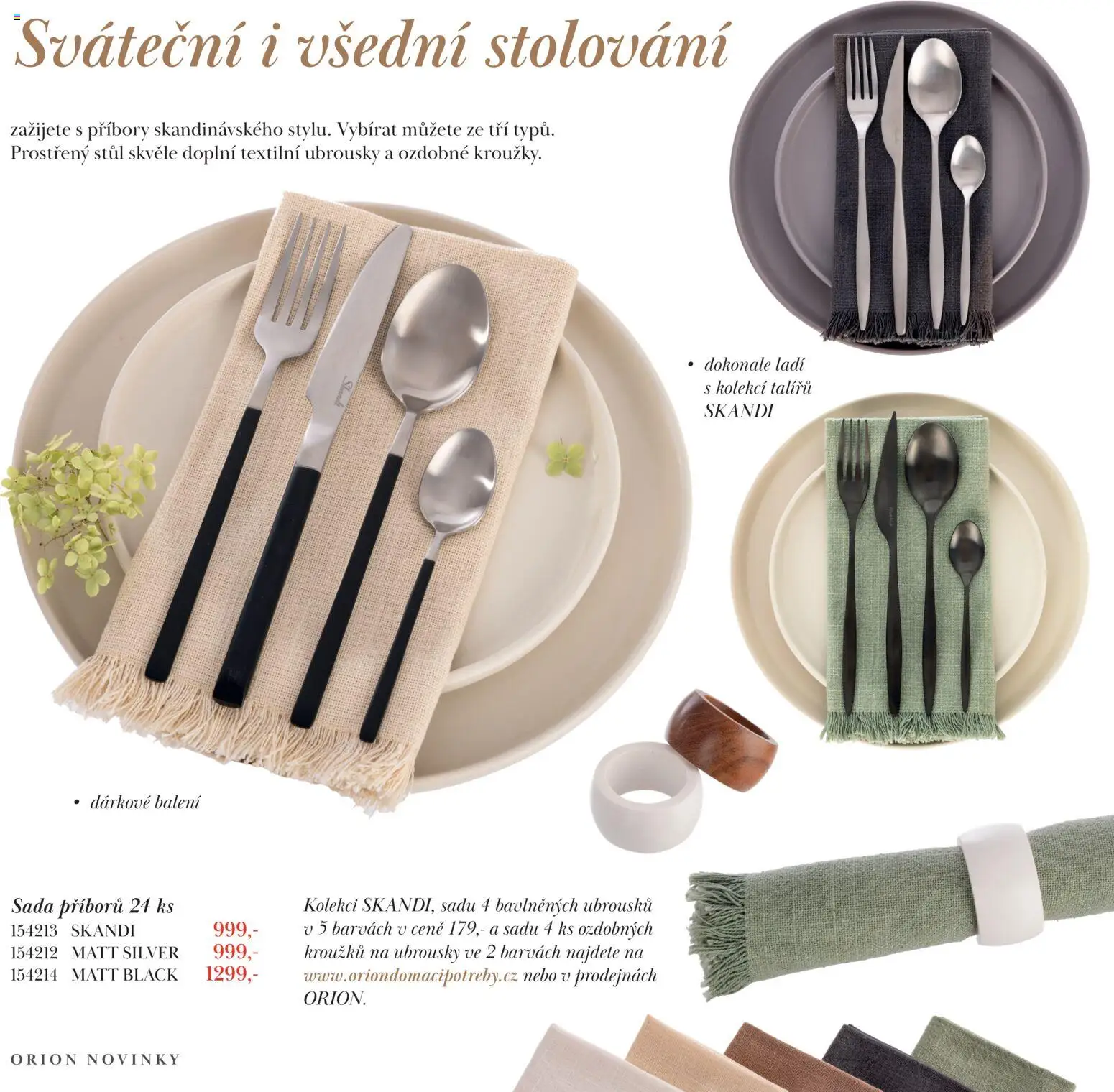 Orion leták - Novinky Zima 2026 od 12.01.2026 | Strana: 9 | Produkty: Ubrousky, Stůl