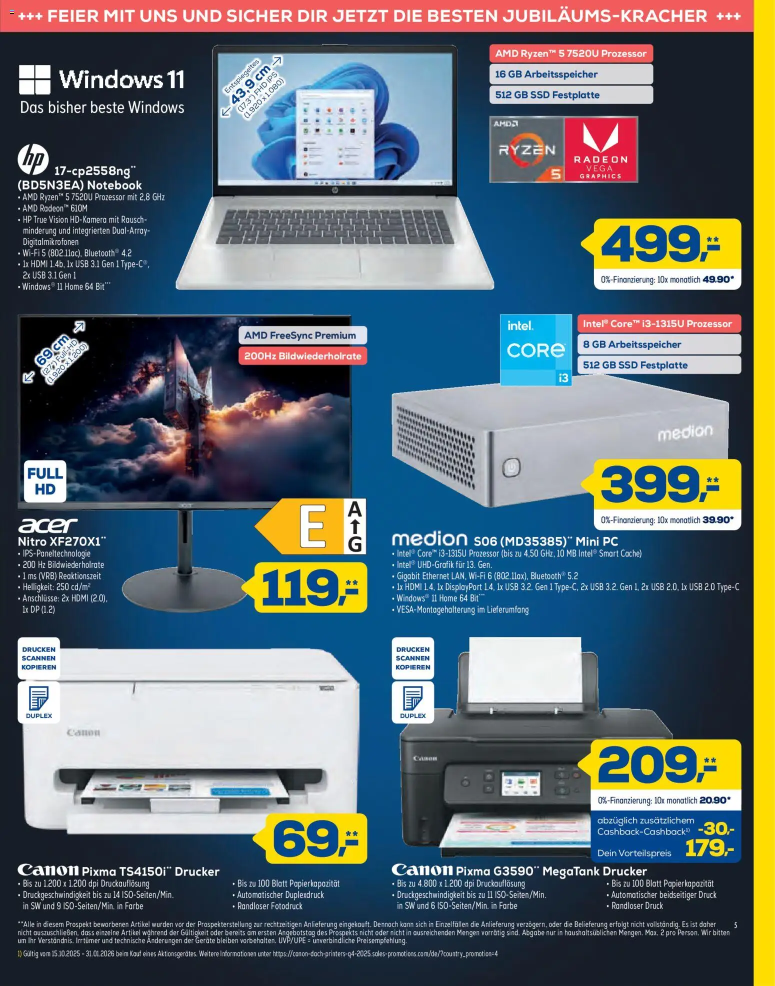 Euronics - Black Friday – gültig ab 19.11.2025 | Seite: 5 | Produkte: USB, PC, Mini pc, Drucker