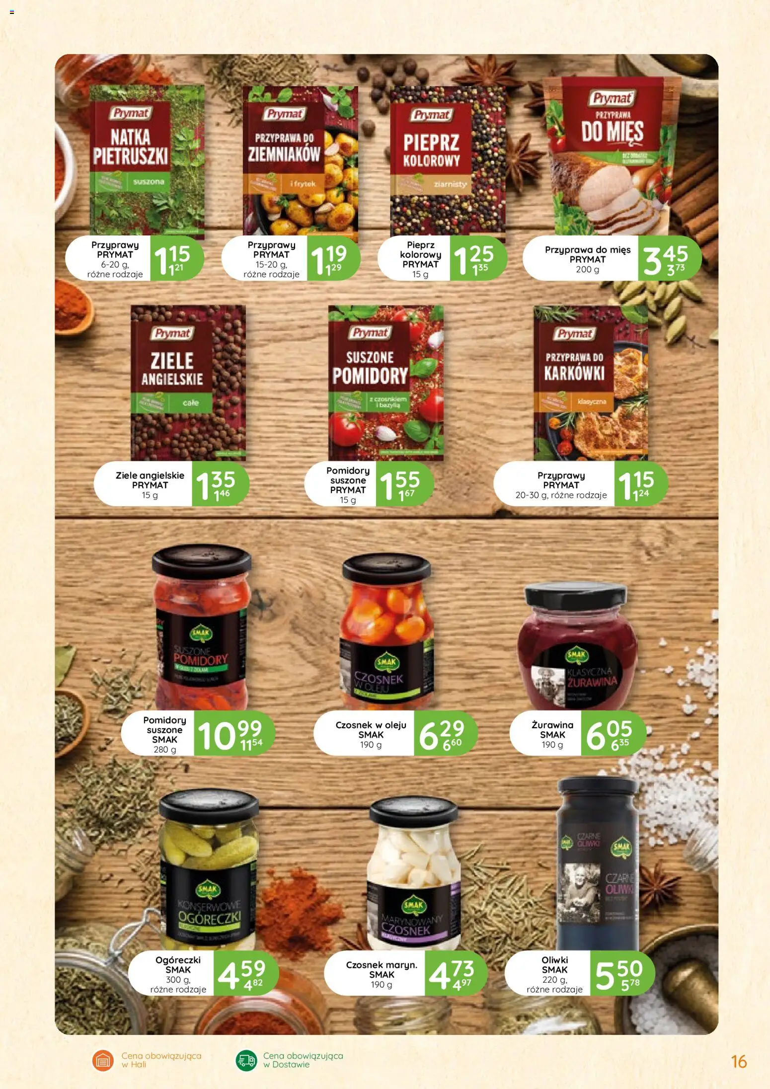 Eurocash Gazetka - Oferta Handlowa od 12.02.2026 | Strona: 16 | Produkty: Ziele angielskie, Żurawina, Suszone pomidory, Przyprawy