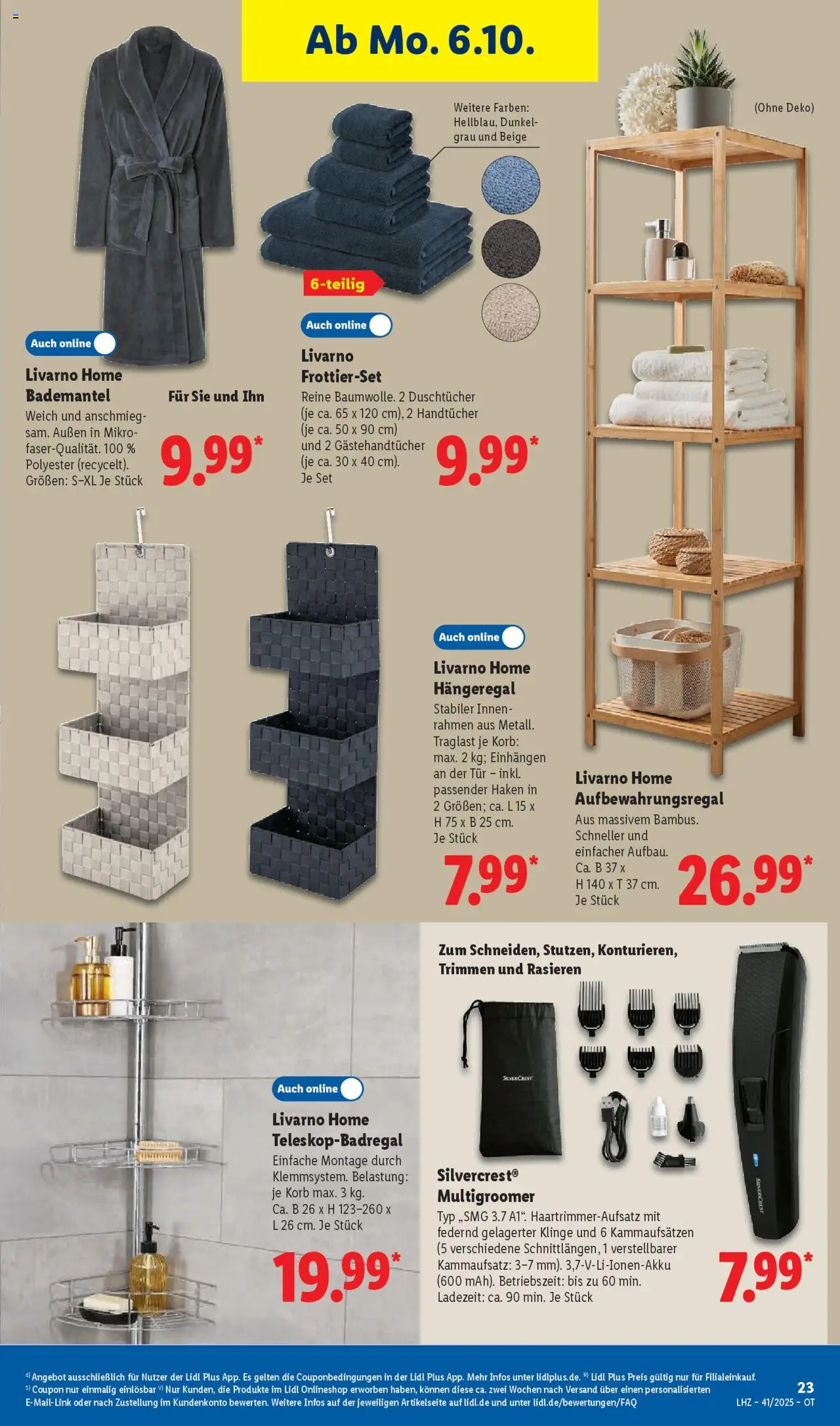 Lidl Prospekt Grimma – gültig ab 06.10.2025 | Seite: 41 | Produkte: Korb, Tür, Bademantel