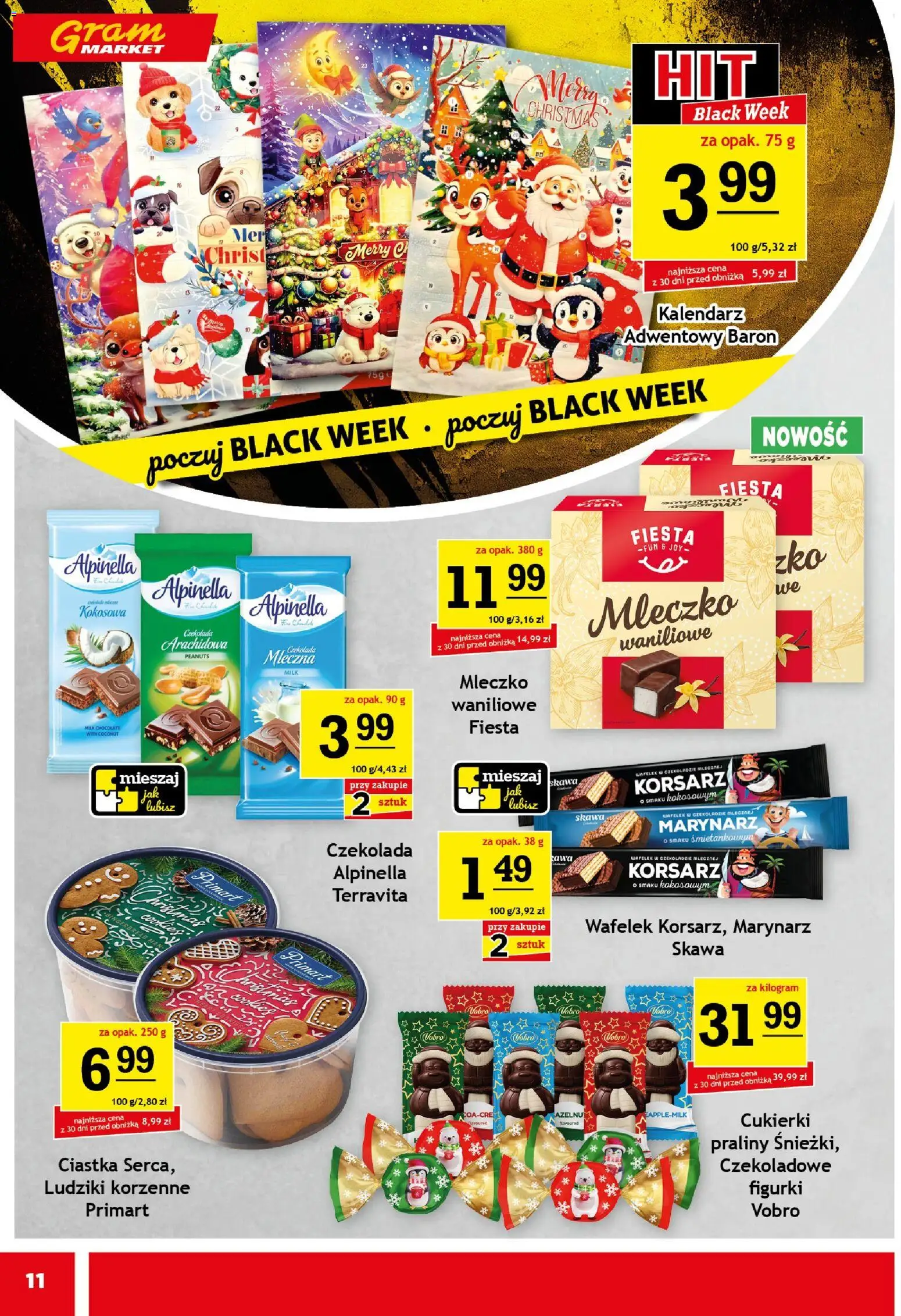 Gram Market Black Friday od 19.11.2025 | Strona: 11 | Produkty: Kalendarz adwentowy, Figurki, Czekolada, Cukierki