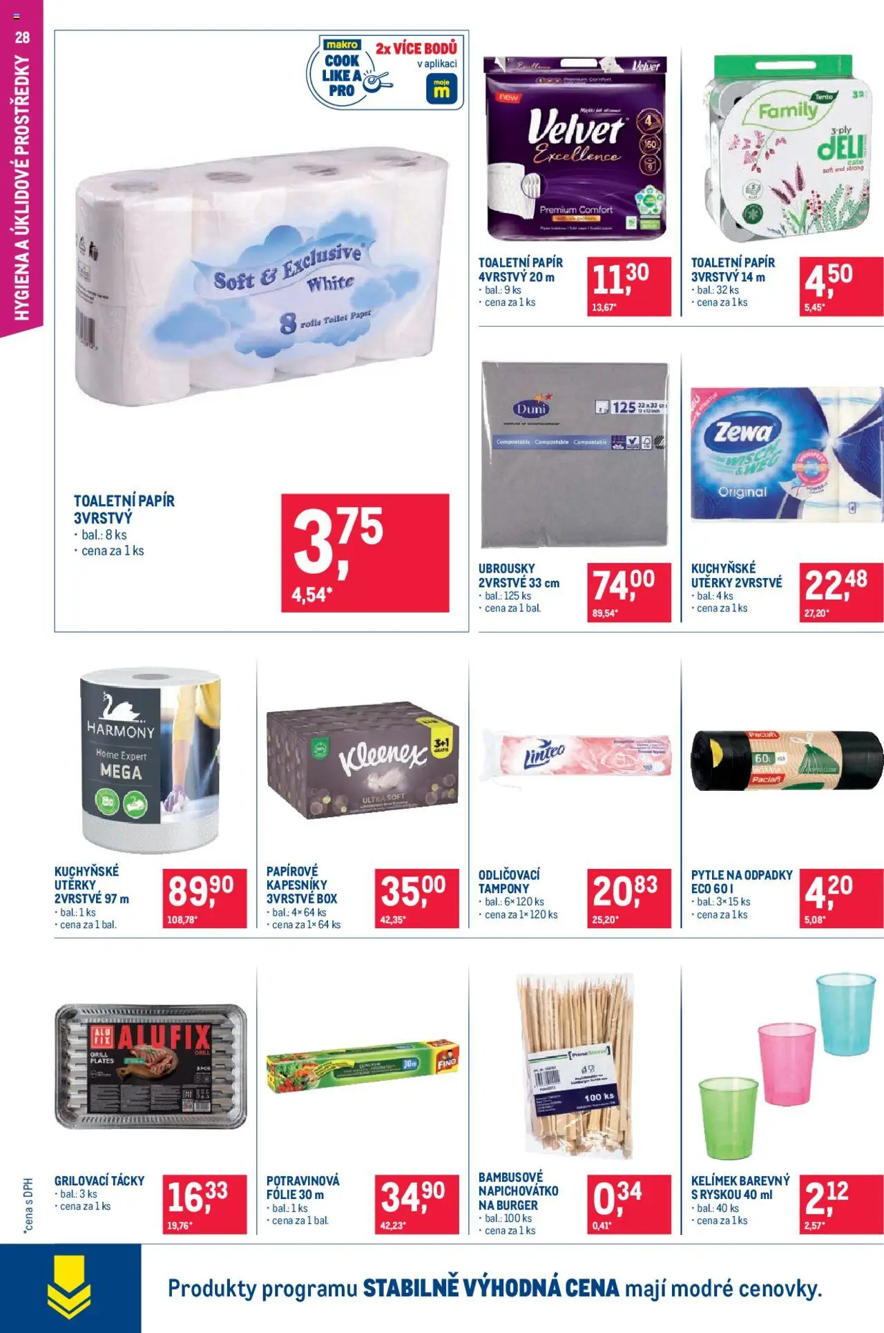Makro leták - Pro milovníky jídla od 04.06.2025 | Strana: 28 | Produkty: Utěrky, Toaletní papír, Potravinová folie, Pytle na odpadky