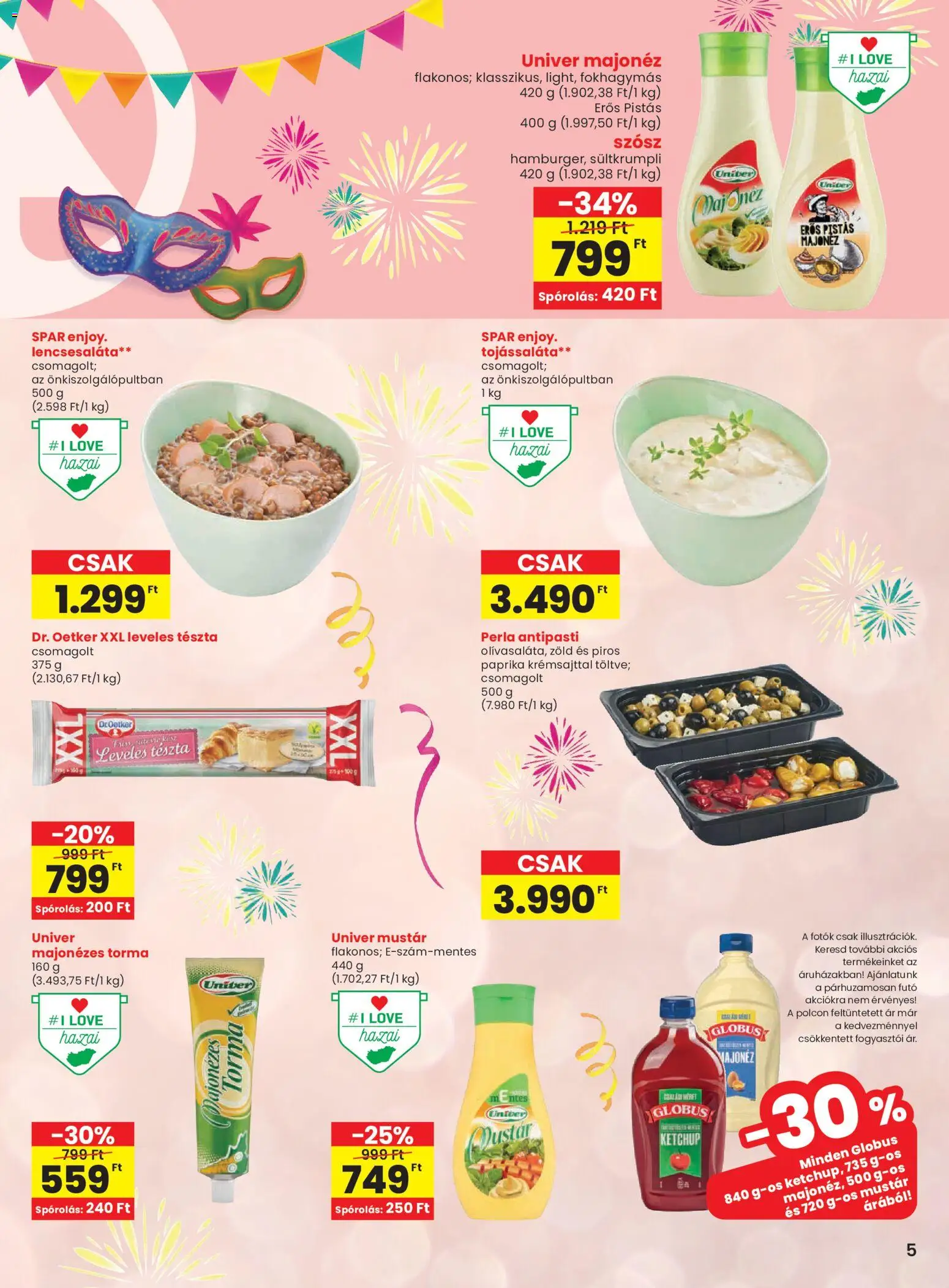 Spar akciós ujság - amely érvényes a következő dátumtól: 23.12.2025 | Oldal: 5 | Termékek: Torma, Antipasti, Tészta, Ketchup