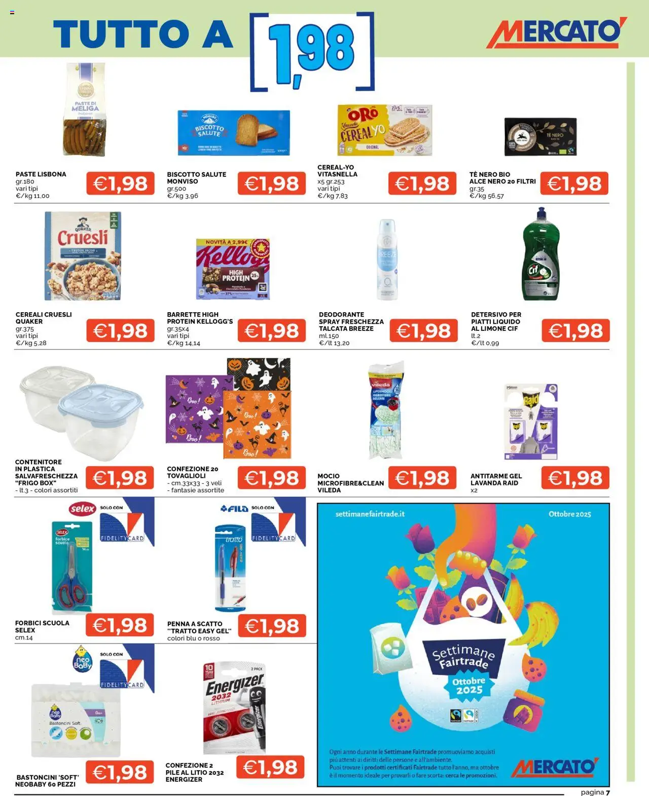 Volantino Mercatò del 13.10.2025 | Pagina: 7 | Prodotti: Tè, Cereali, Forbice, Contenitore