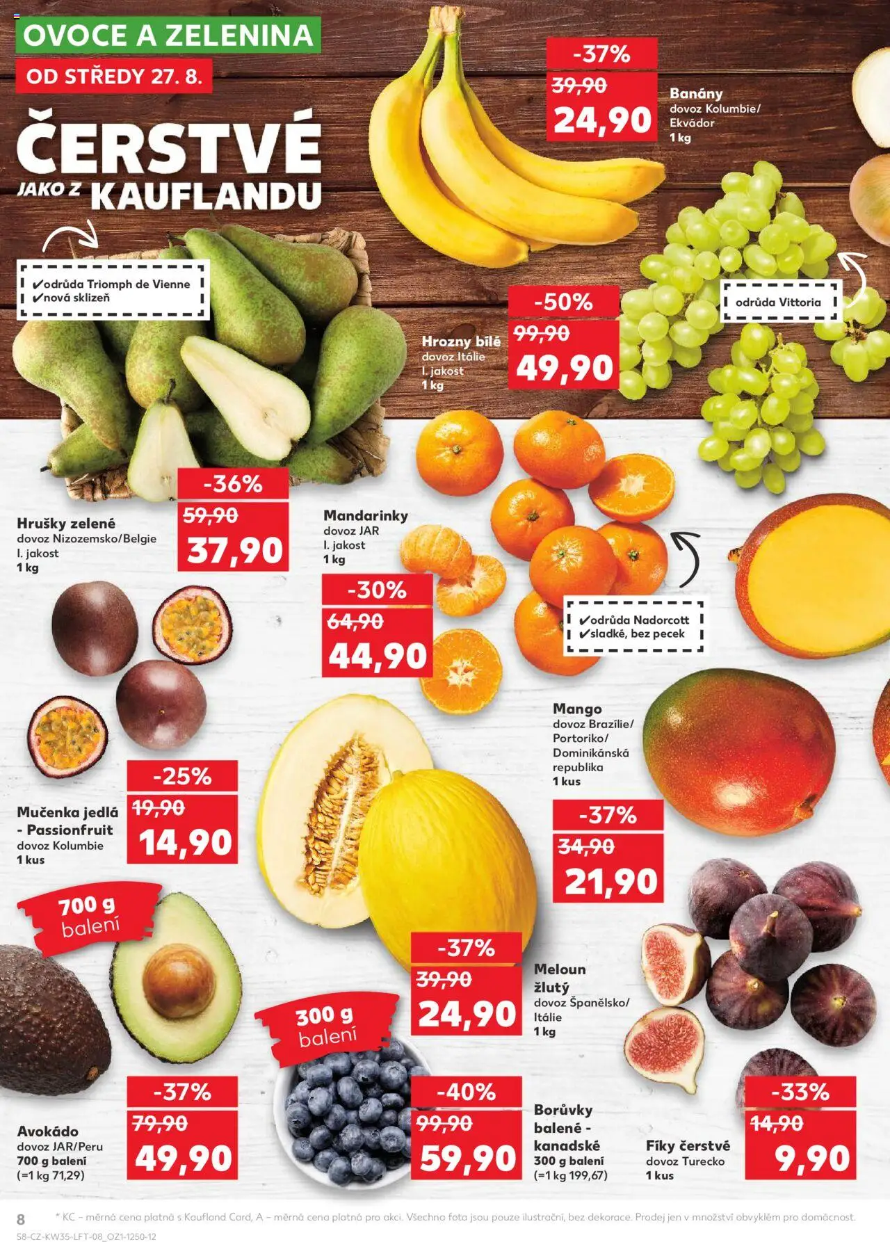 Kaufland leták - Brno od 27.08.2025 | Strana: 8 | Produkty: Mandarinky, Borůvky, Zelenina, Jar