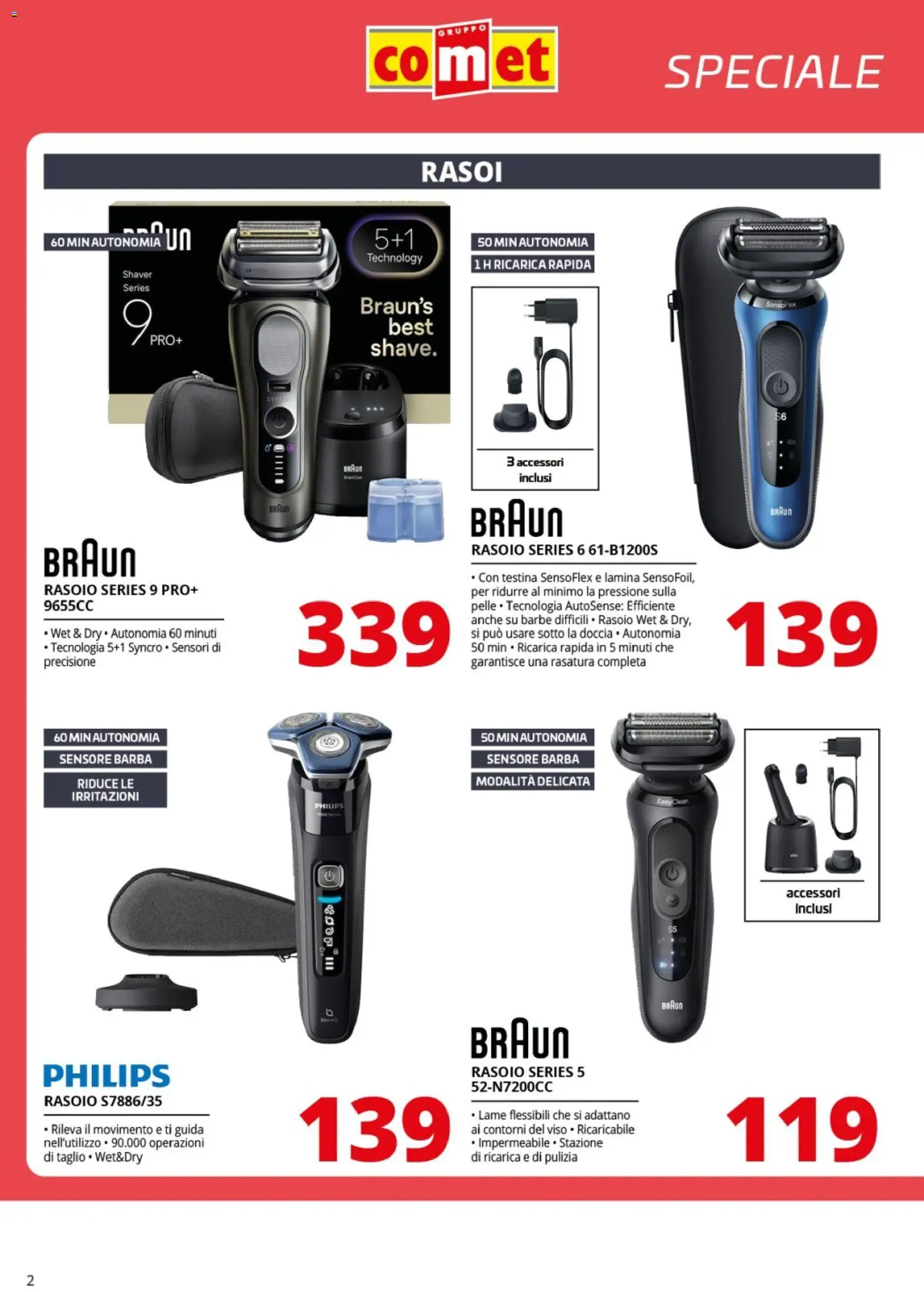 Volantino Comet del 24.04.2026 | Pagina: 2 | Prodotti: Rasoio