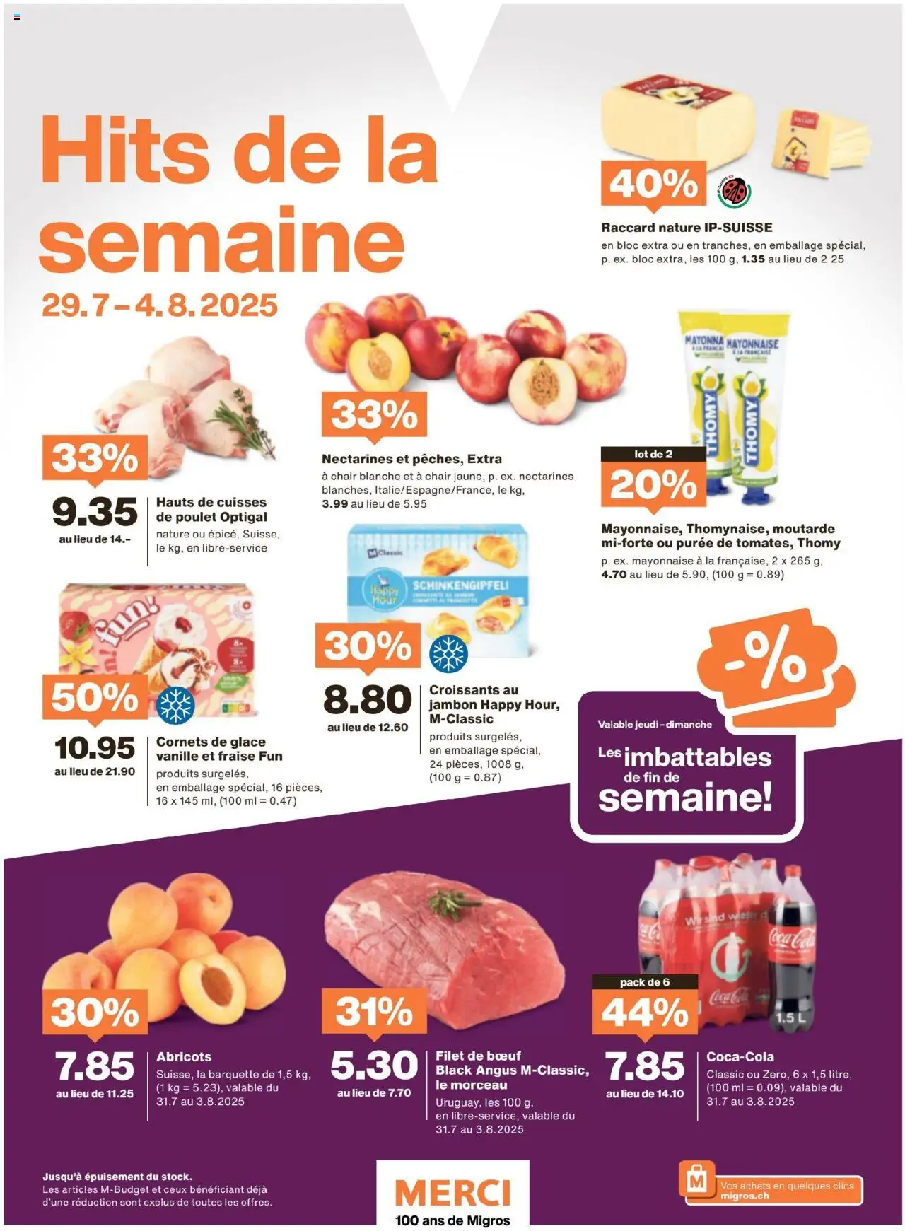 Migros - Magazin FR ab 28.07.2025 | Seite: 48 | Produkte: Coca Cola, Glace, Mayonnaise