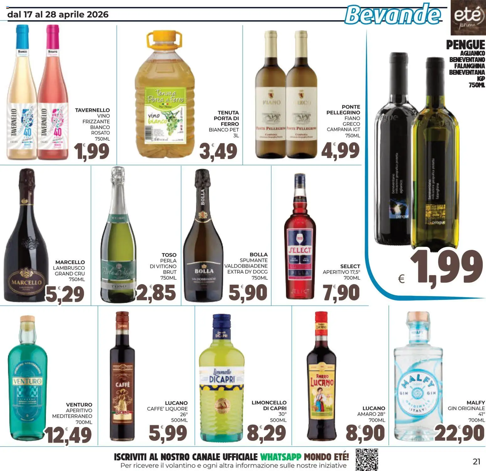 Volantino Eté del 17.04.2026 | Pagina: 21 | Prodotti: Caffè, Gin, Spumante, Amaro
