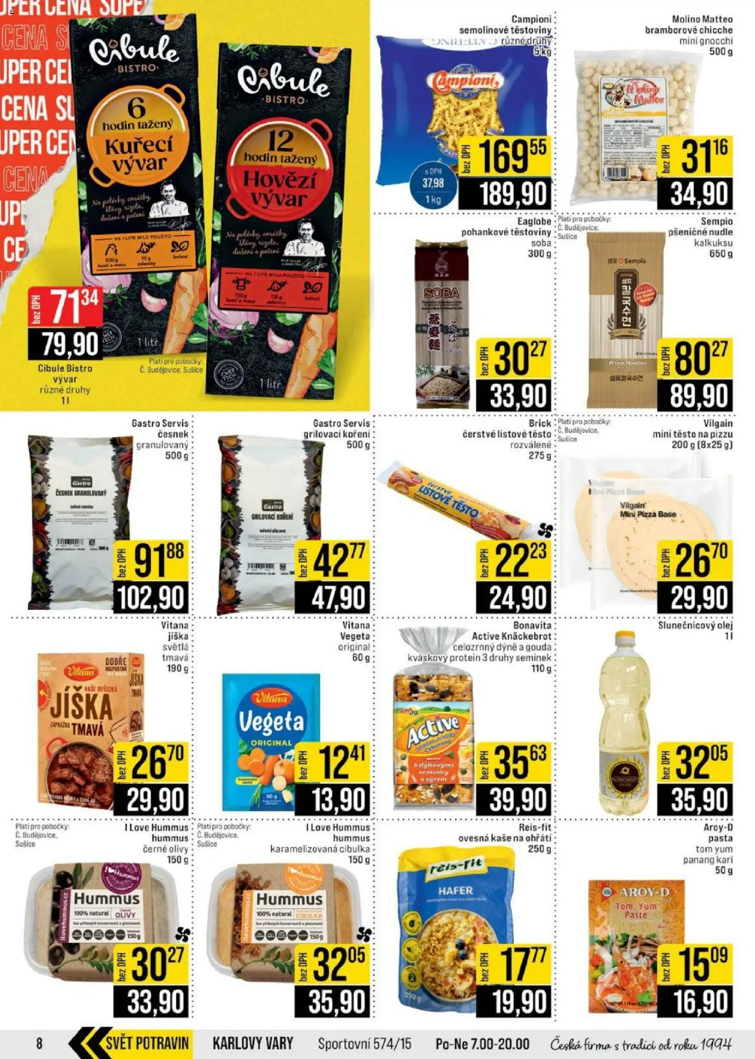 Jip leták - Cash & Carry od 29.04.2026 | Strana: 8 | Produkty: Těsto na pizzu, Ovesná kaše, Mini pizza, Cibule