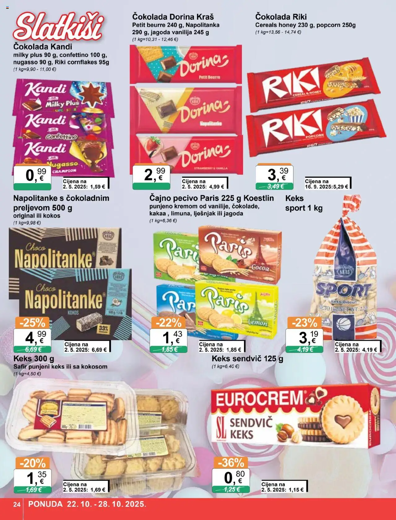 KTC katalog | vrijedi od 22.10.2025 | Stranica: 24 | Proizvodi: Dorina, Petit Beurre, Čokolada, Pecivo