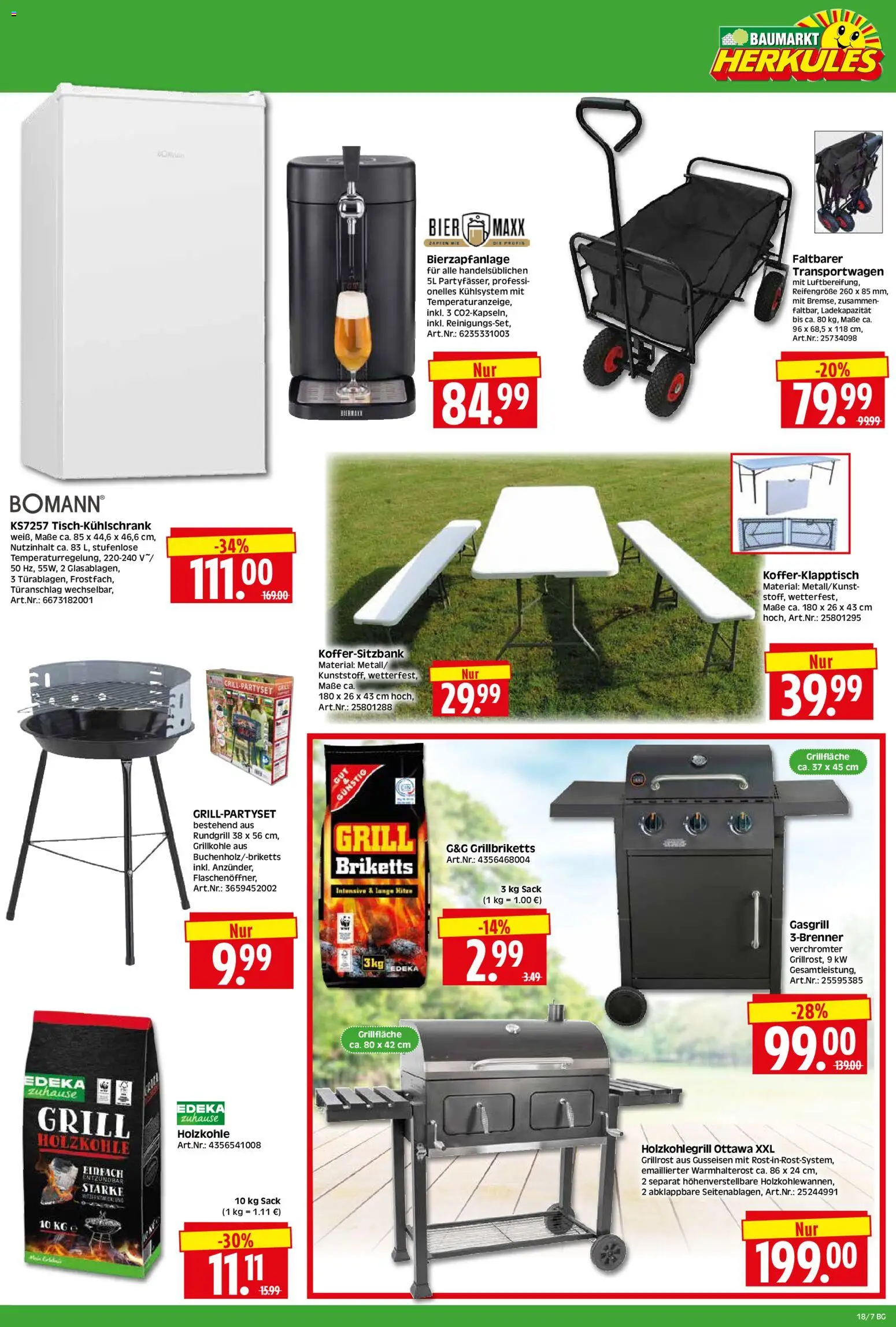 HERKULES Bau & Garten – gültig ab 27.04.2026 | Seite: 7 | Produkte: Grill, Bier