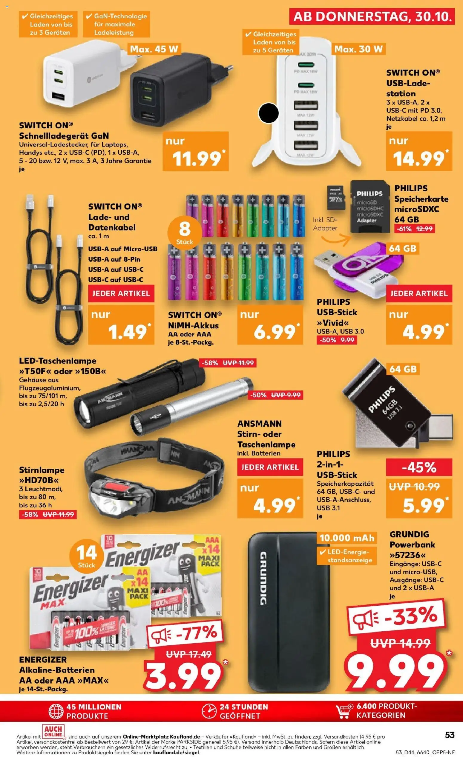 Kaufland prospekt Schwetzingen	 – gültig ab 30.10.2025 | Seite: 53 | Produkte: Adapter, USB, Batterien, Powerbank