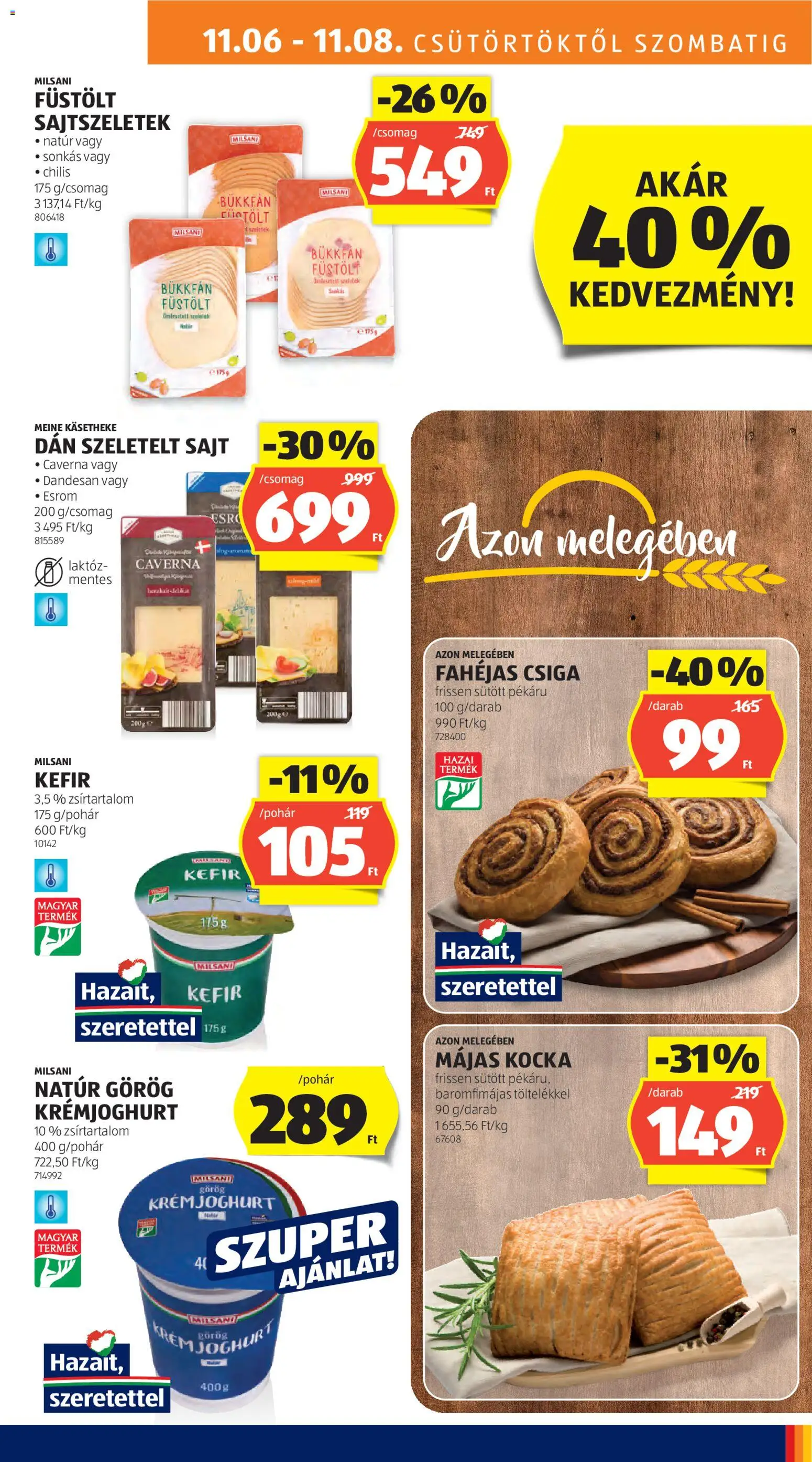 Aldi akciós ujság - amely érvényes a következő dátumtól: 06.11.2025 | Oldal: 9 | Termékek: Kefir, Sajt, Szeletelt sajt