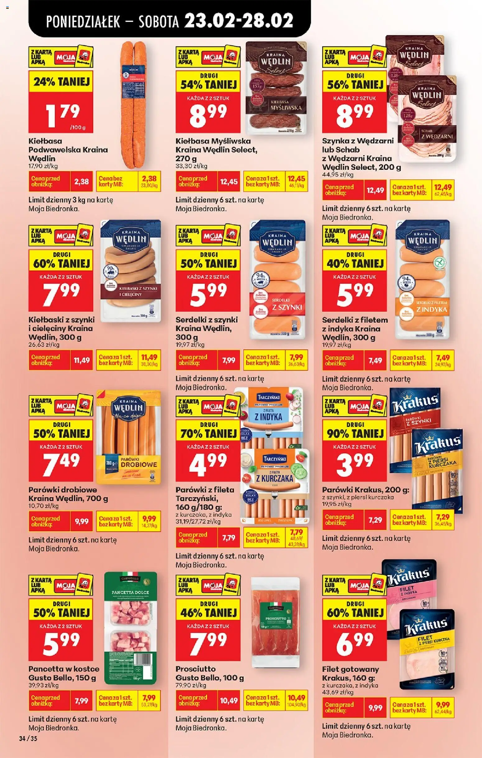Biedronka Polsko leták od 23.02.2026 | Strana: 38 | Produkty: Prosciutto, Filet, Karty, Pancetta