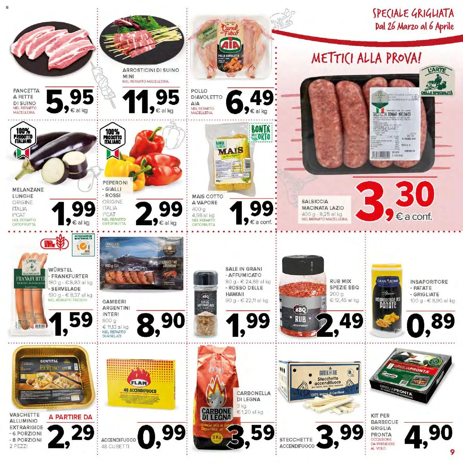 Volantino Todis del 26.03.2026 | Pagina: 9 | Prodotti: Spezie, Salsiccia, Alluminio, Vaschette