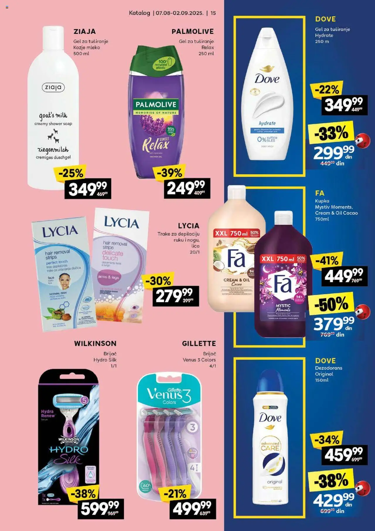 Idea katalog - važi od 07.08.2025 | Strana: 15 | Proizvode: Gillette, Kozje mleko, Dove, Dezodorans