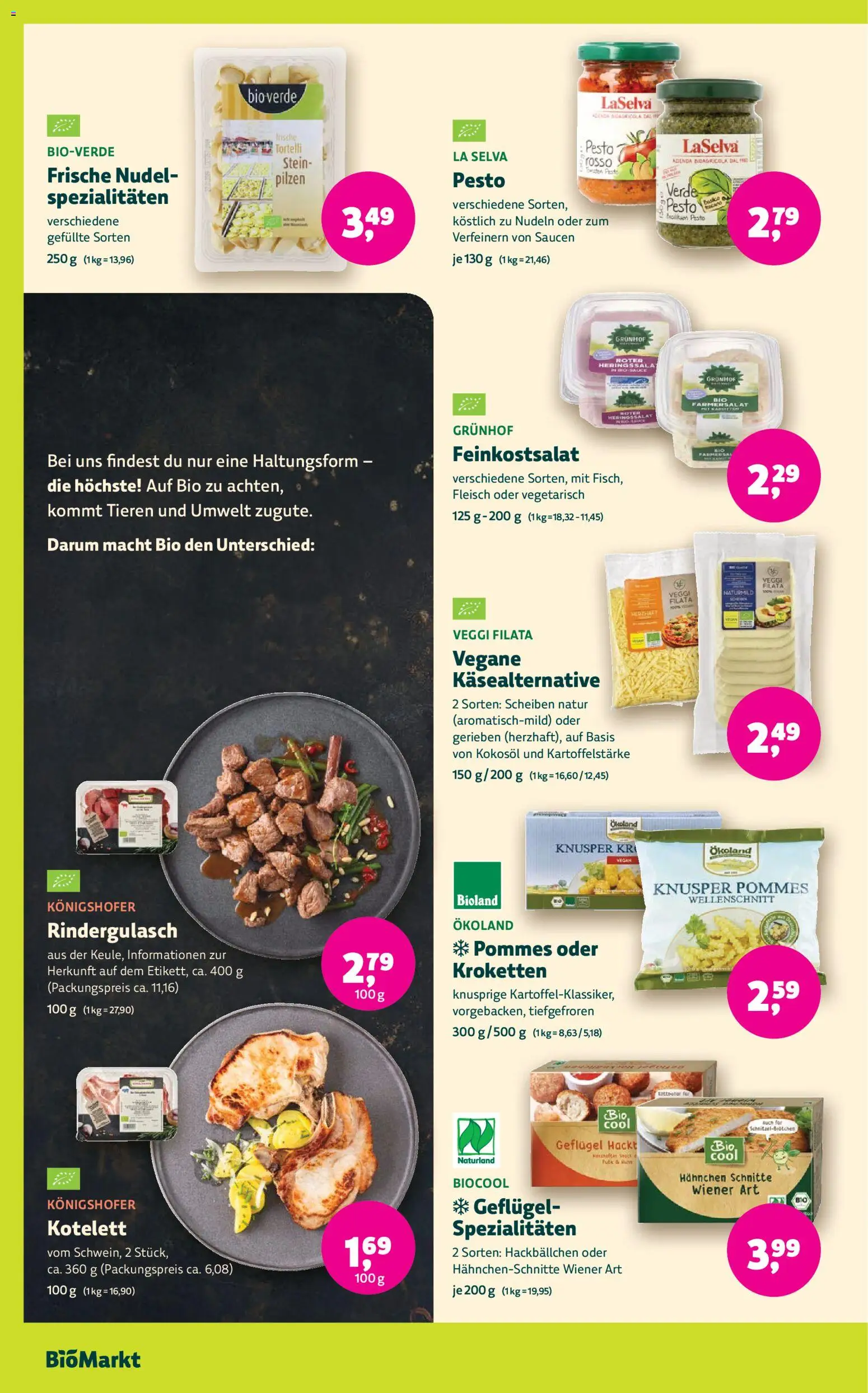 BioMarkt Prospekt – gültig ab 25.02.2026 | Seite: 6 | Produkte: Rindergulasch, Hahnchen, Nudeln, Fleisch