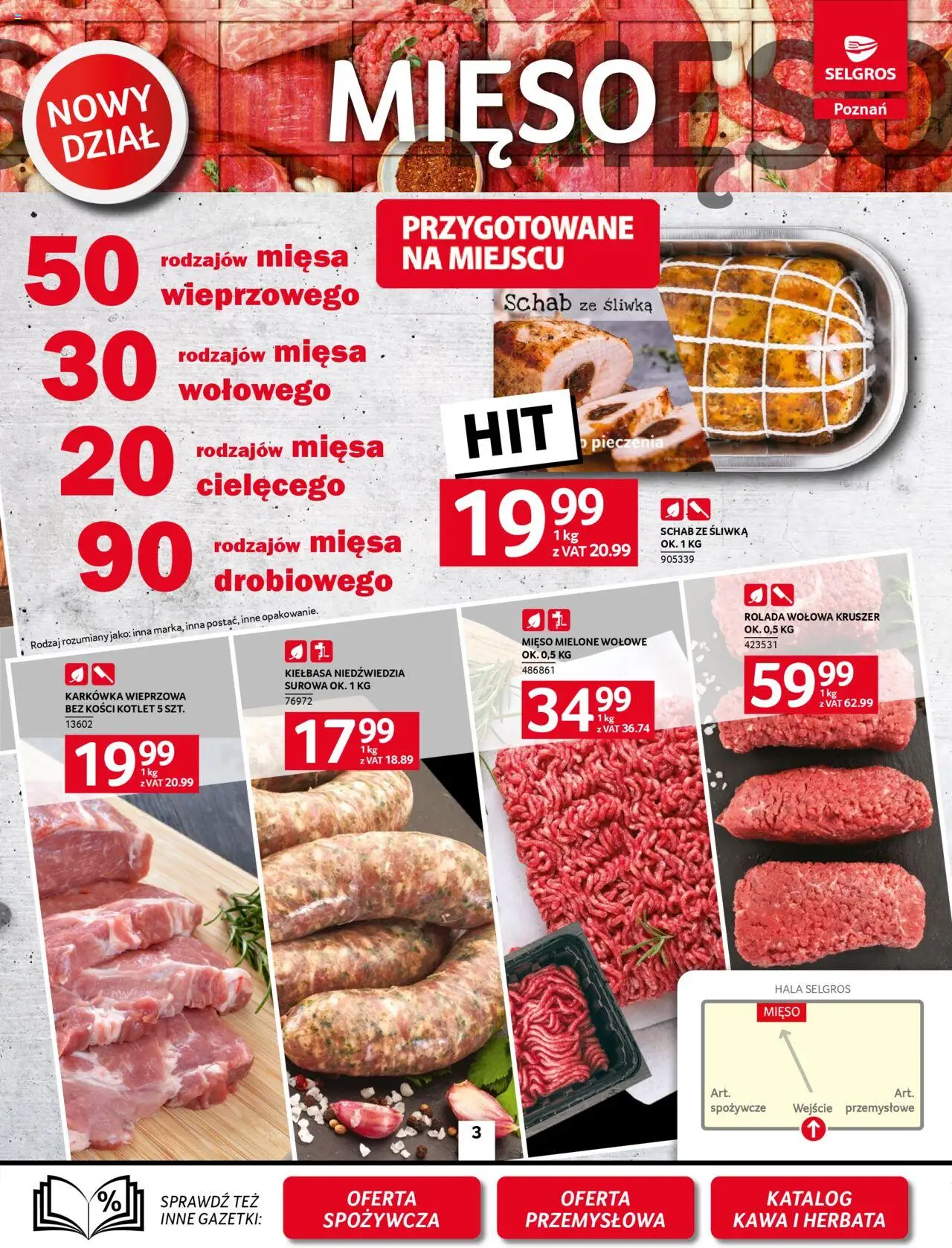 Selgros cash&carry Gazetka - Poznań Selgros 2.0 smakuje lepiej od 09.10.2025 | Strona: 3 | Produkty: Kiełbasa, Karkówka, Schab, Schab ze śliwką