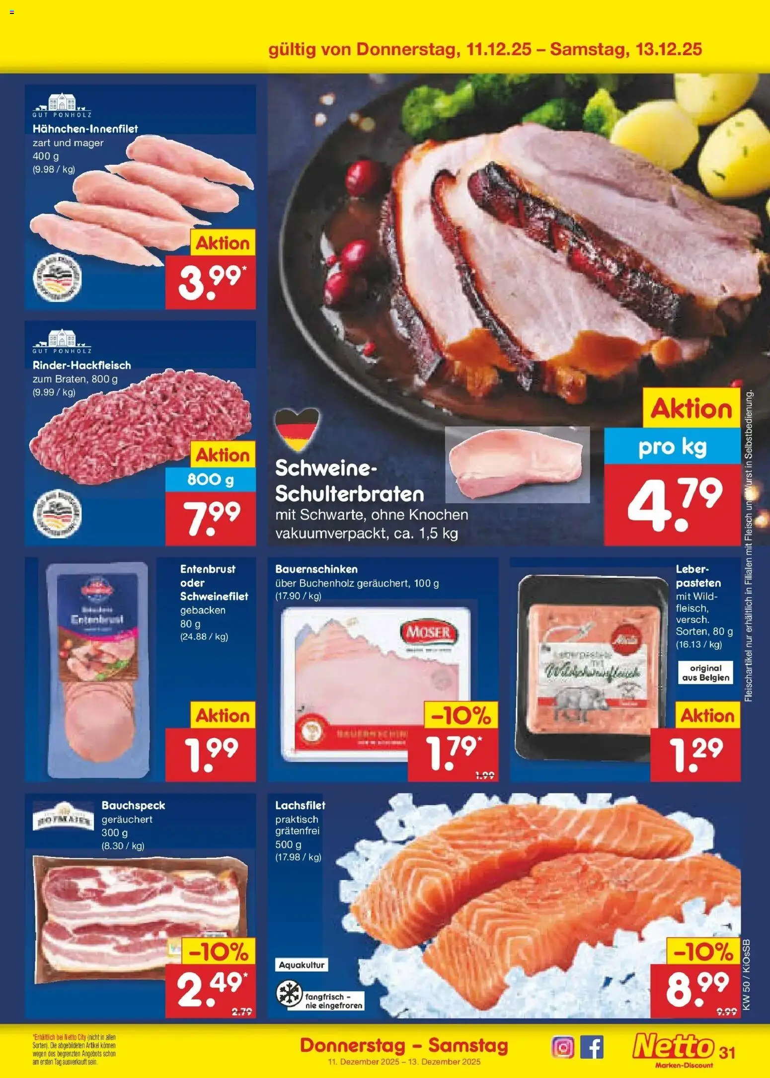 Netto Marken-Discount - Netto: Wochenangebote – gültig ab 07.12.2025 | Seite: 39 | Produkte: Schweinefilet, Wurst, Fleisch