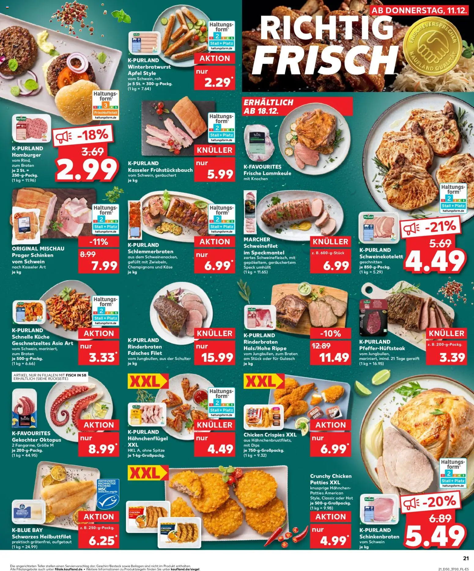 Kaufland prospekt Rostock	 – gültig ab 14.12.2025 | Seite: 21 | Produkte: Küche, Gulasch, Schinken, Steak