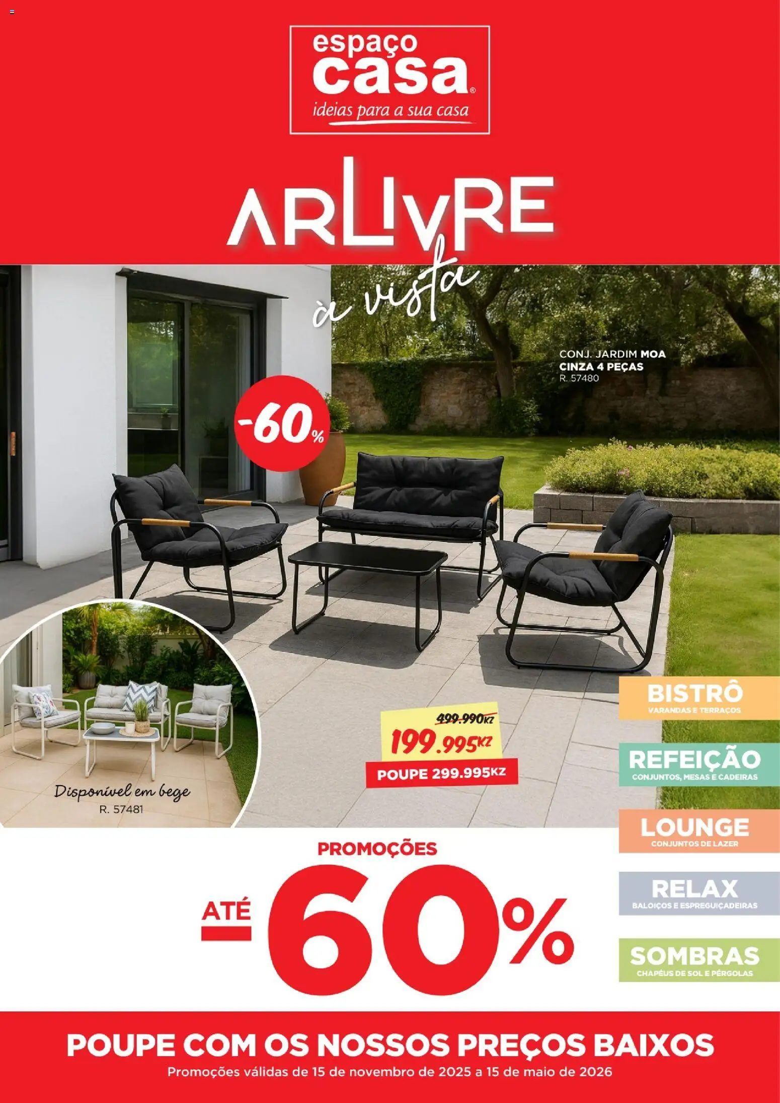 Espaço Casa - Folheto Ar Livre Angola │ válido de 15.11.2025 | Página: 1 | Produtos: Cadeiras, Sombras