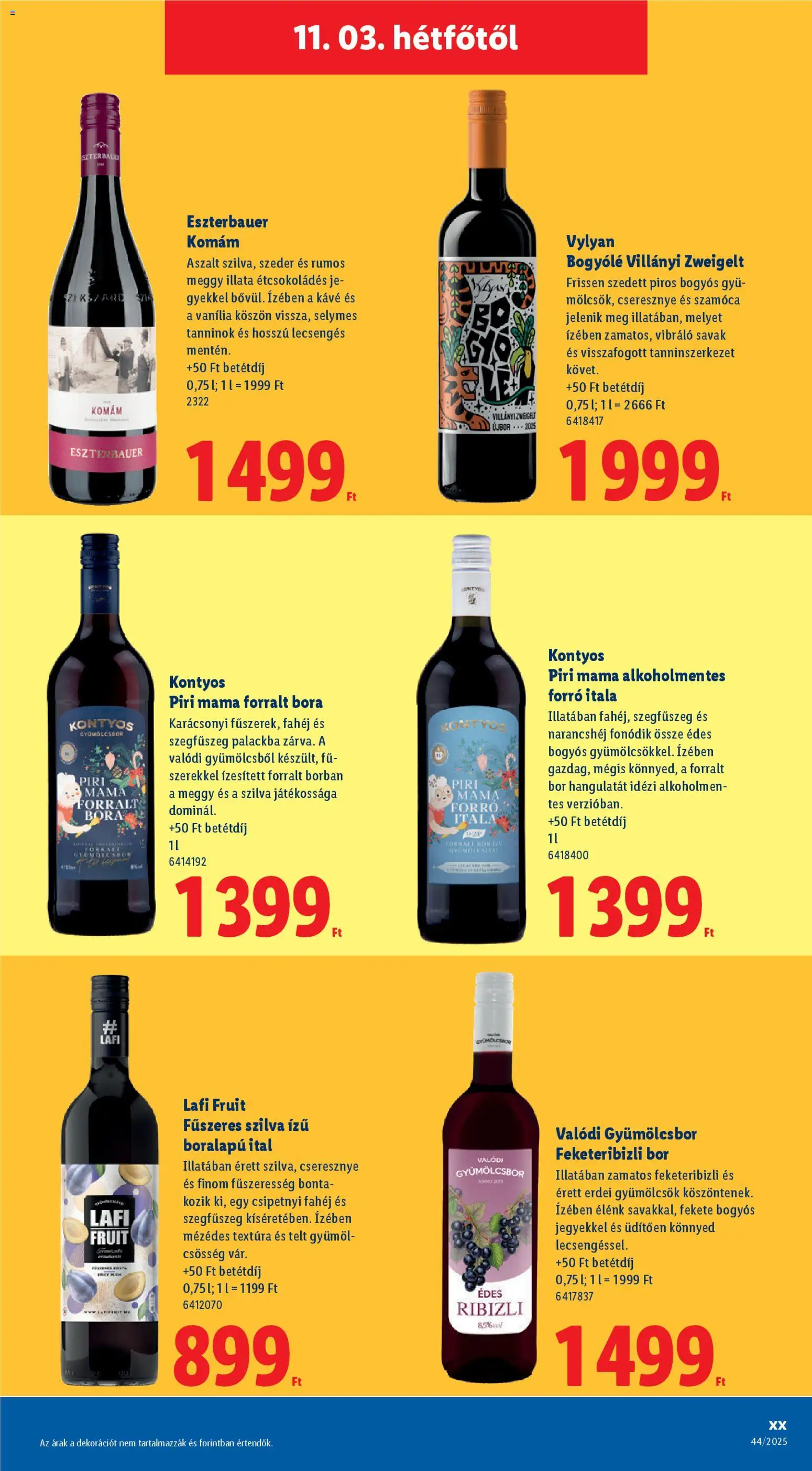 Lidl akciós ujság - amely érvényes a következő dátumtól: 03.11.2025 | Oldal: 5 | Termékek: Szeder, Szilva, Bor, Fahéj