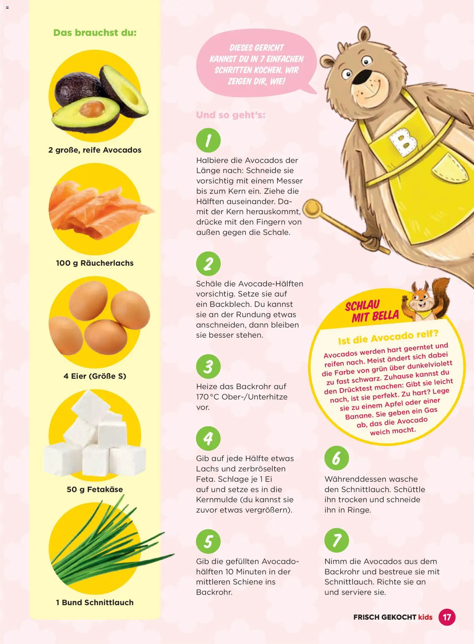 Billa Frisch Gekocht Kids gültig ab 01.03.2026 | Seite: 17 | Produkte: Avocado, Eier, Äpfel