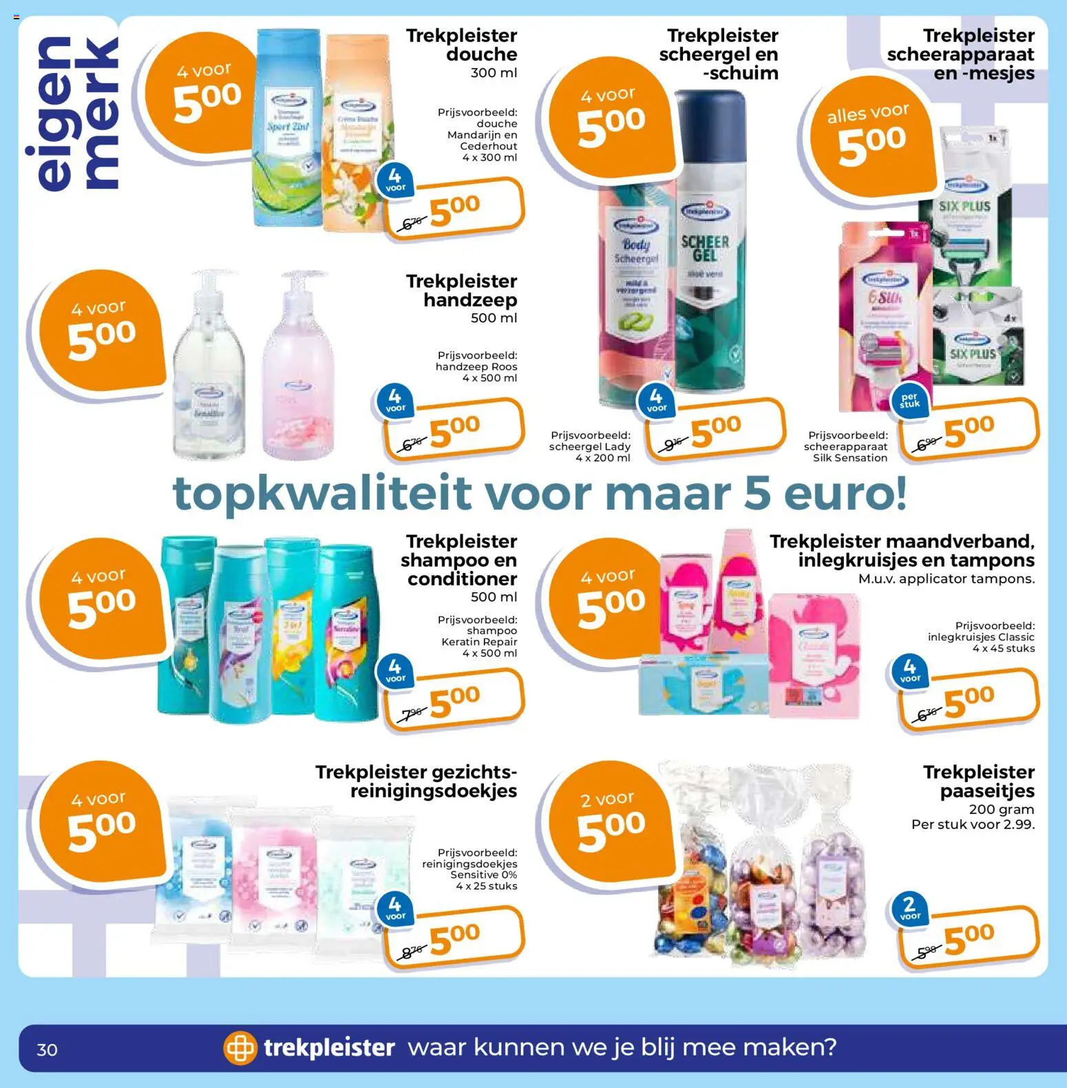 {H1} | Pagina: 30 | Producten: Mandarijn, Scheerapparaat, Handzeep, Tampons