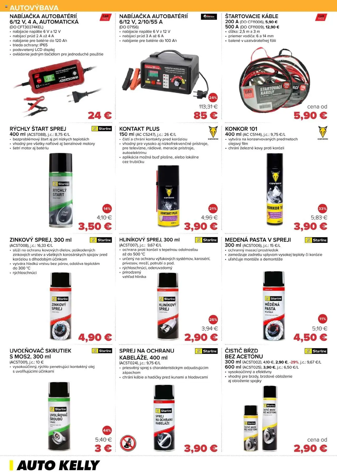 Nové Auto Kelly akcie – leták je platný od 30.09.2025 | Strana: 8 | Produkty: Nabíjačka, Olej