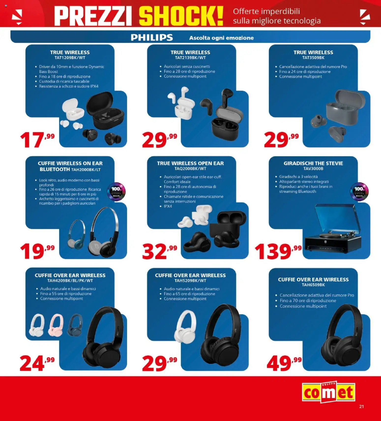 Volantino Comet del 23.04.2026 | Pagina: 21 | Prodotti: Auricolari, The, Audio, Cuffie