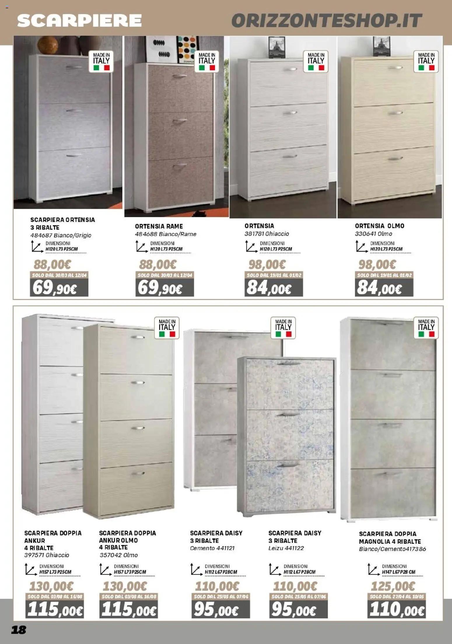 Volantino Orizzonte del 16.01.2026 | Pagina: 18 | Prodotti: Scarpiera