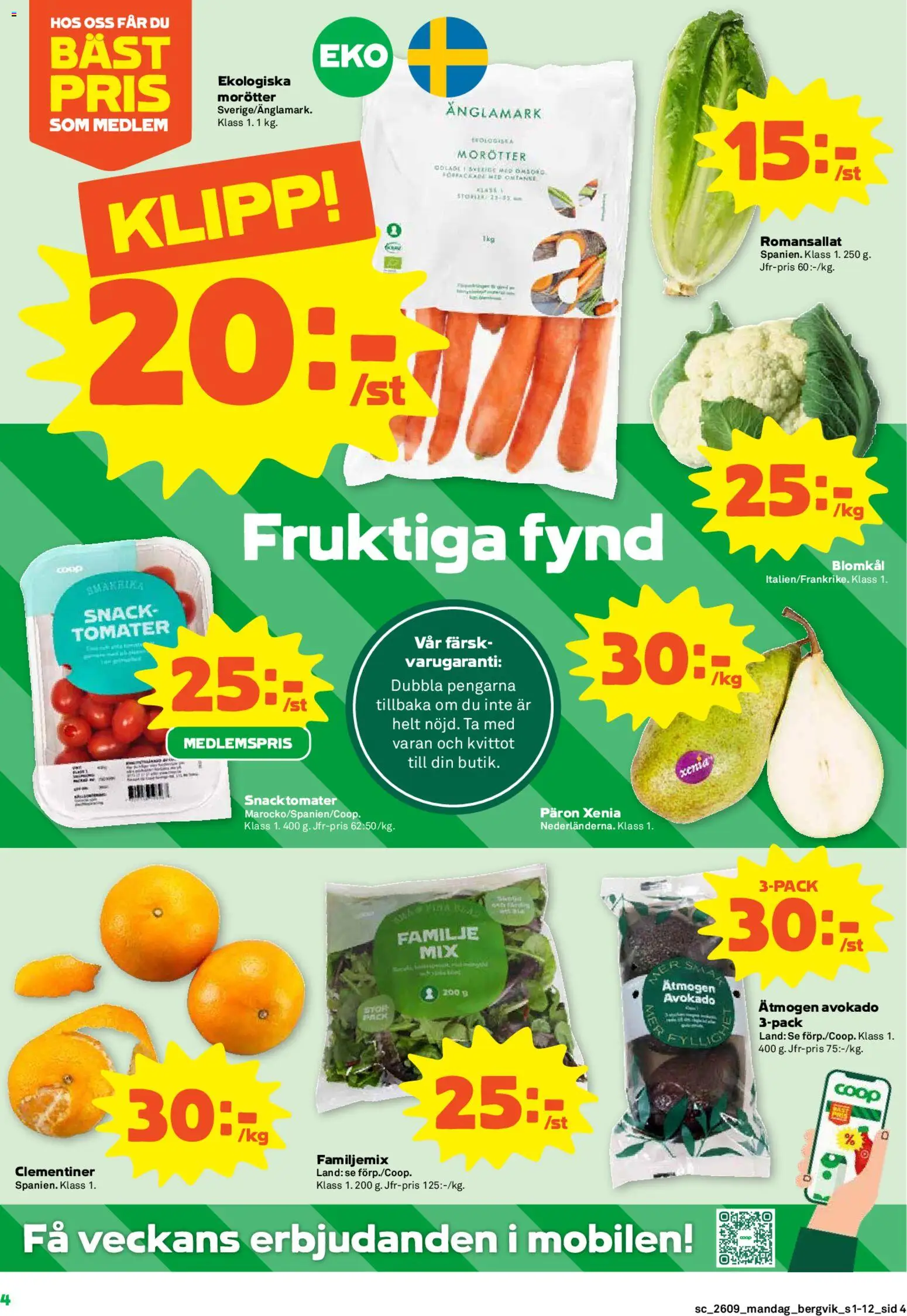 Stora Coop reklamblad aktuell från 23.02.2026 | Sida: 4 | Produkter: Tomater, Blomkål