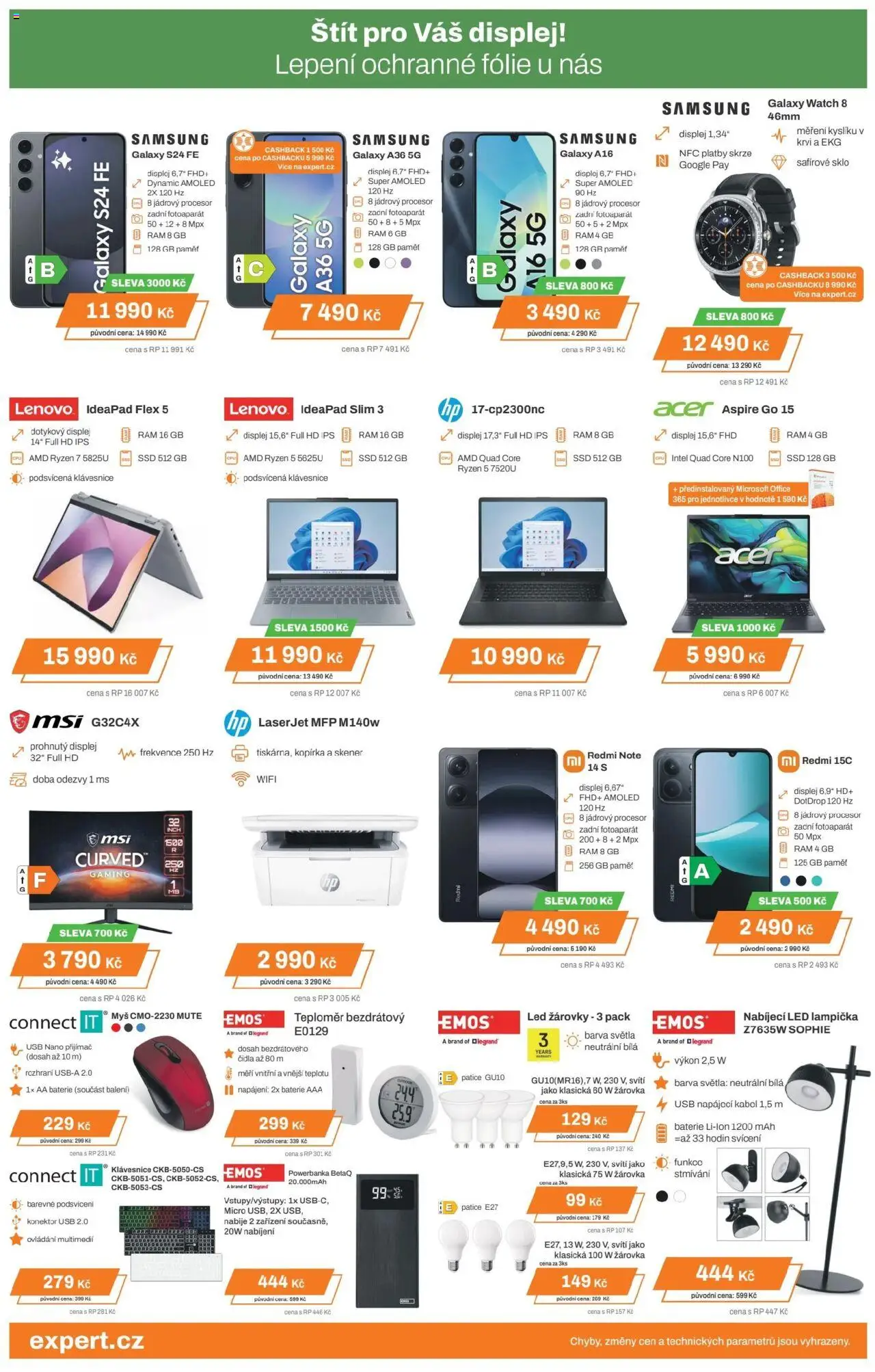 Expert elektro leták od 16.10.2025 | Strana: 4 | Produkty: LED žárovky, Myš, Fotoaparát, Kabel