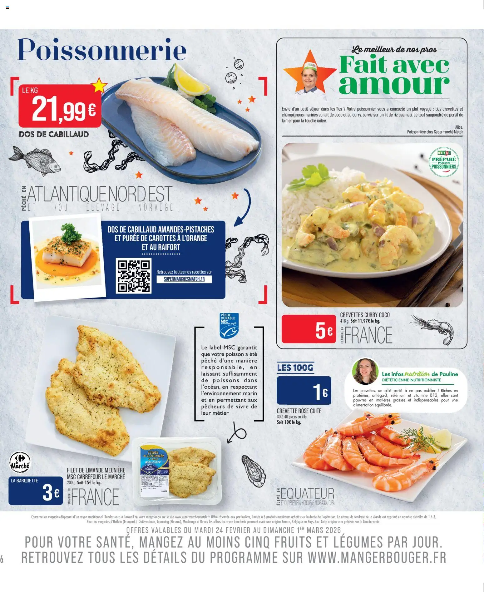 {H1} | Page: 8 | Produits: Pêche, Crevettes, Lit, Dos de cabillaud