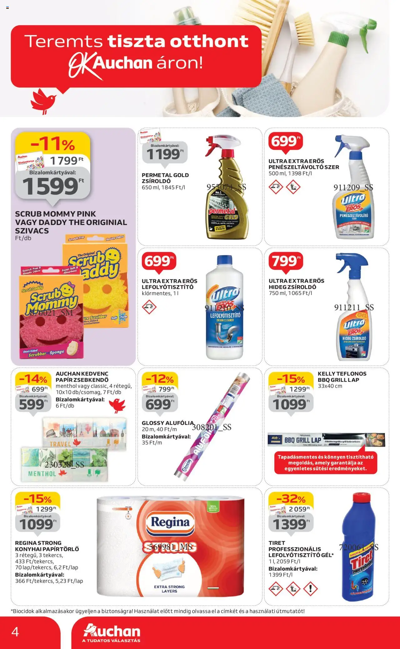 Auchan akciós ujság - amely érvényes a következő dátumtól: 05.06.2025 | Oldal: 4 | Termékek: Papírtörlő, Grill