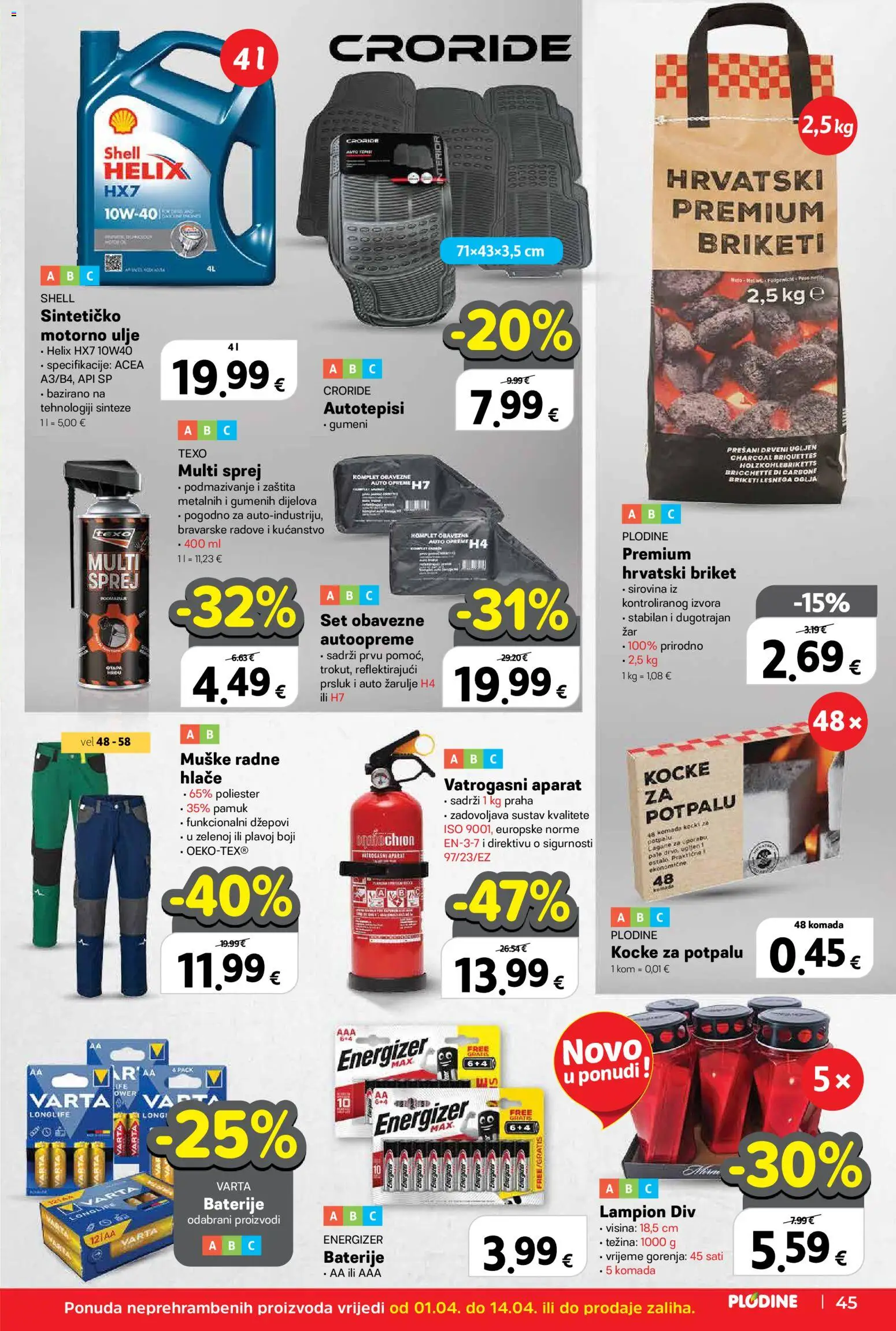 Plodine katalog | vrijedi od 01.04.2026 | Stranica: 53 | Proizvodi: Ulje, Hlače, Lampion, Žarulje