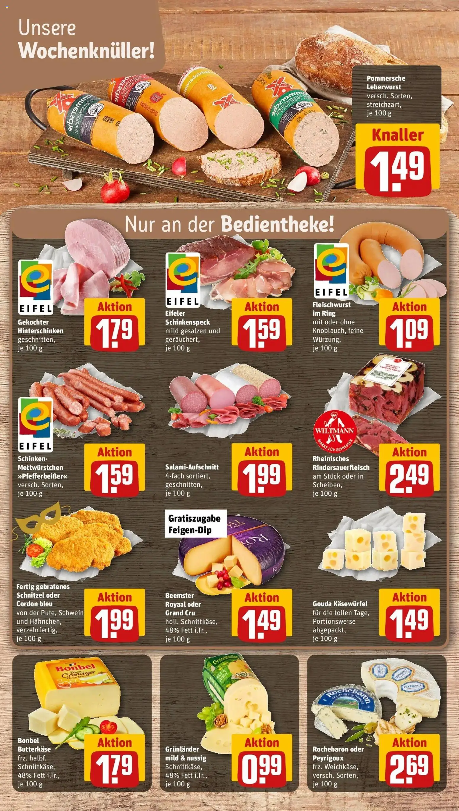 Rewe prospekt Dierdorf	 – gültig ab 09.02.2026 | Seite: 17 | Produkte: Gouda, Schnitzel, Grunlander, Salami