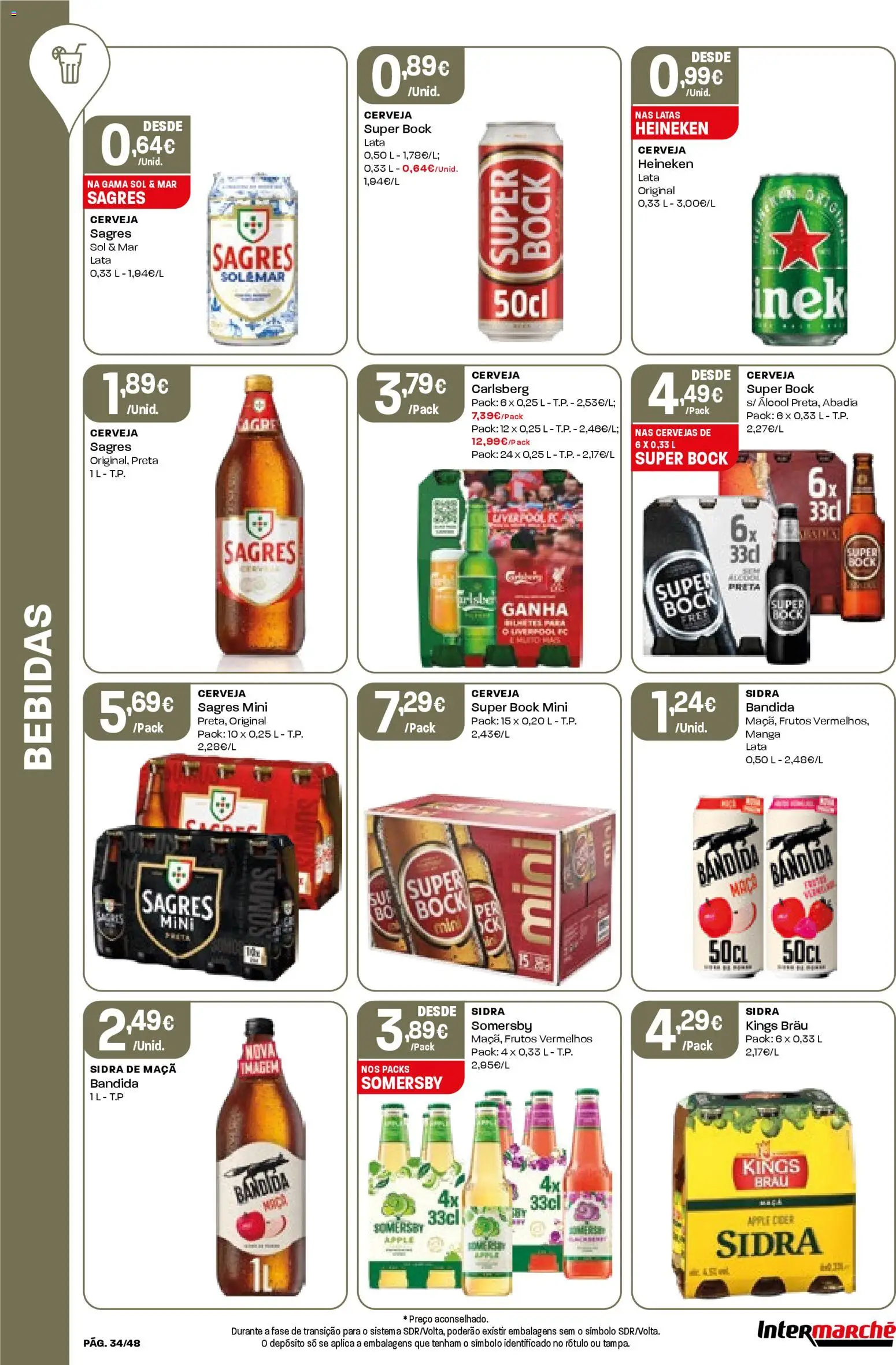 Intermarché folheto │ válido de 16.04.2026 | Página: 34 | Produtos: Super bock, Maça, Cerveja, Somersby
