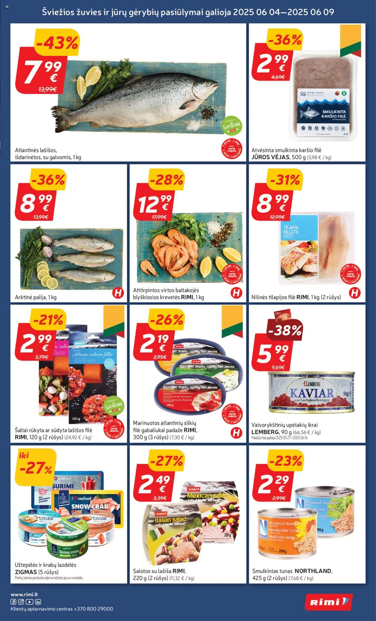 Rimi leidinys│galioja nuo 03.06.2025 | Puslapis: 9 | Prekių: Salotos, Lašišos, Žuvis, Ikrai