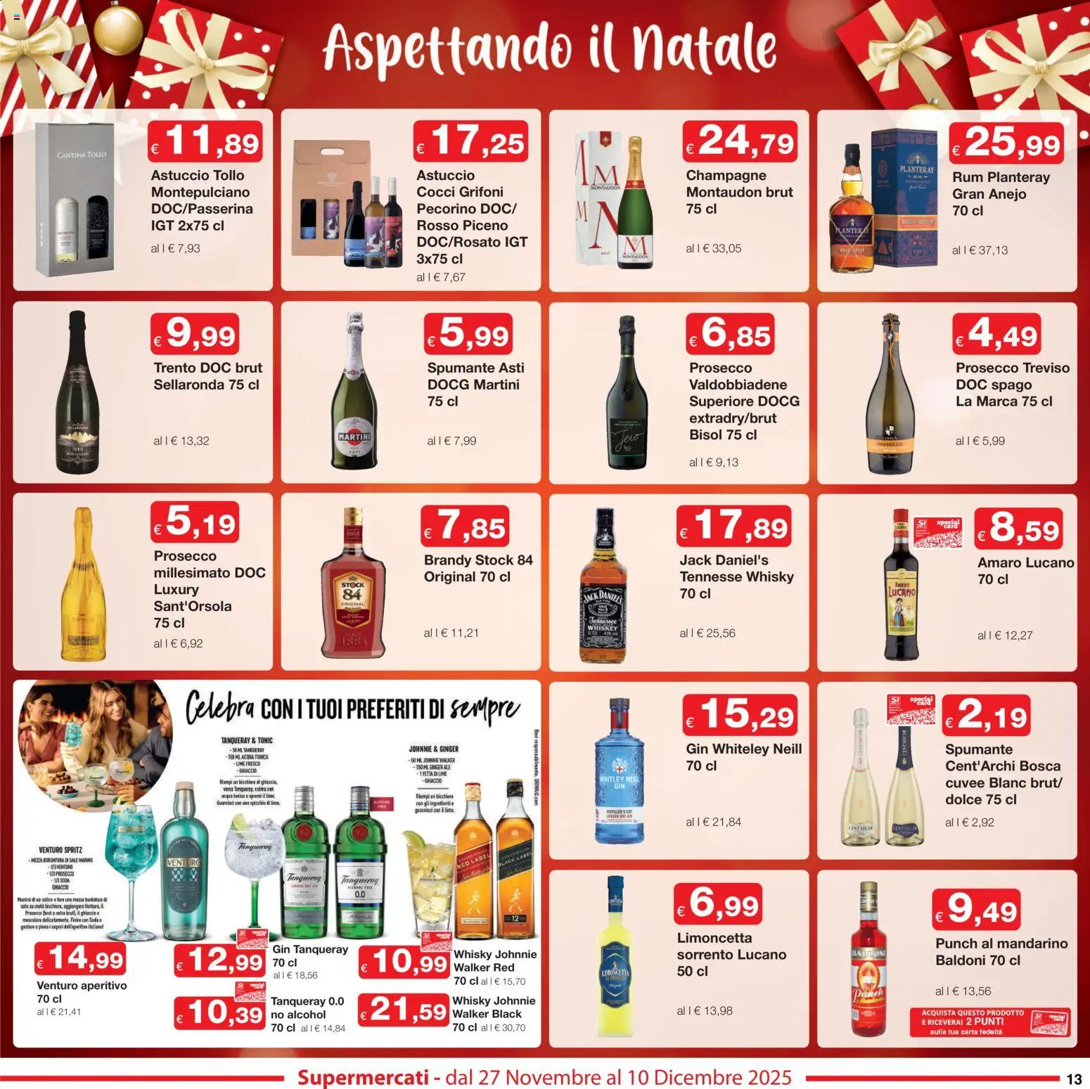 Volantino Sì con Te del 27.11.2025 | Pagina: 13 | Prodotti: Whisky, Acqua, Rum, Astuccio