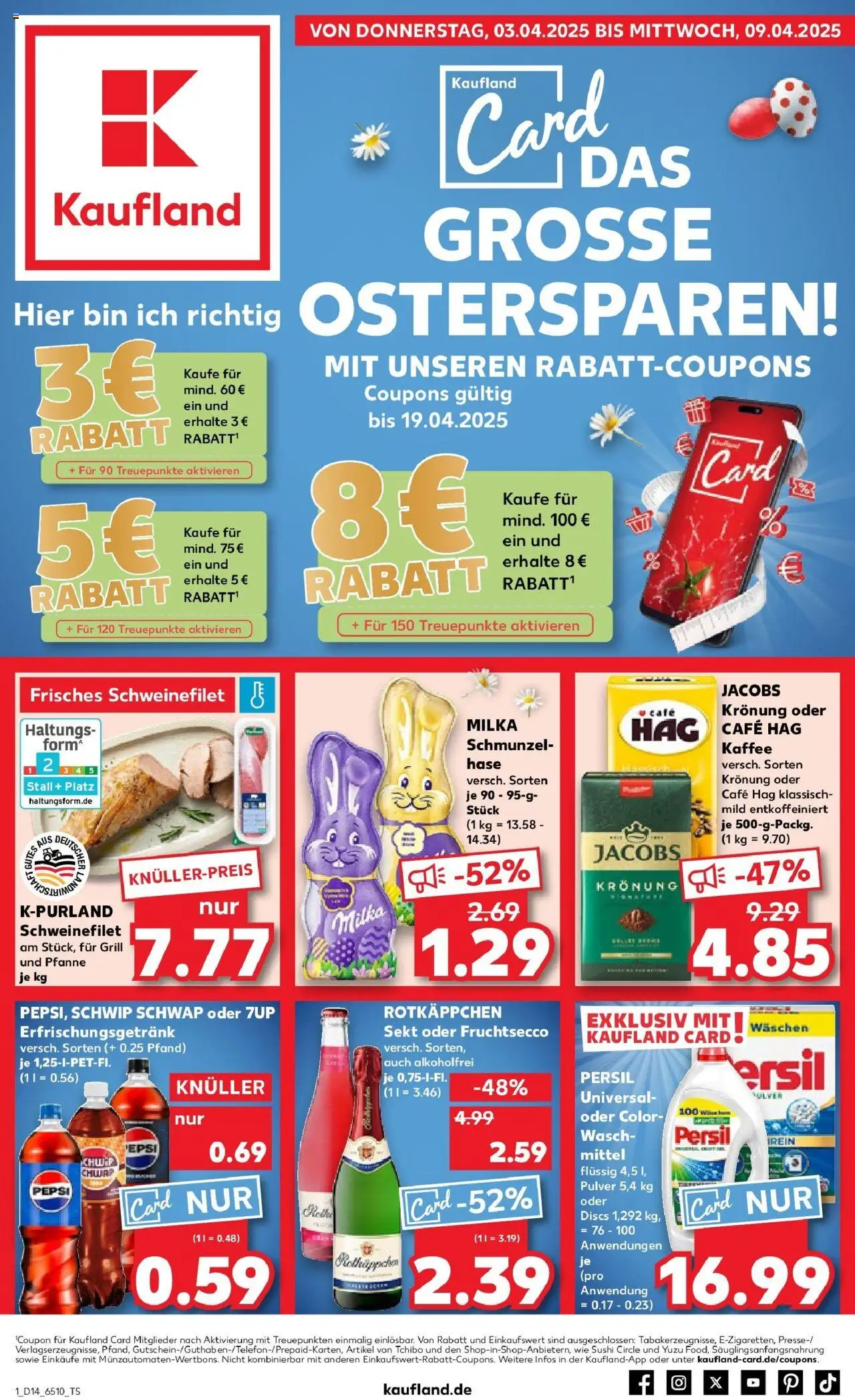 Kaufland - Moers-Hochstraß, Römerstraße 570 - gültig ab dem 03.04.2025 | Seite: 1 | Produkte: Grill, Milka, Fruchtsecco, Pepsi