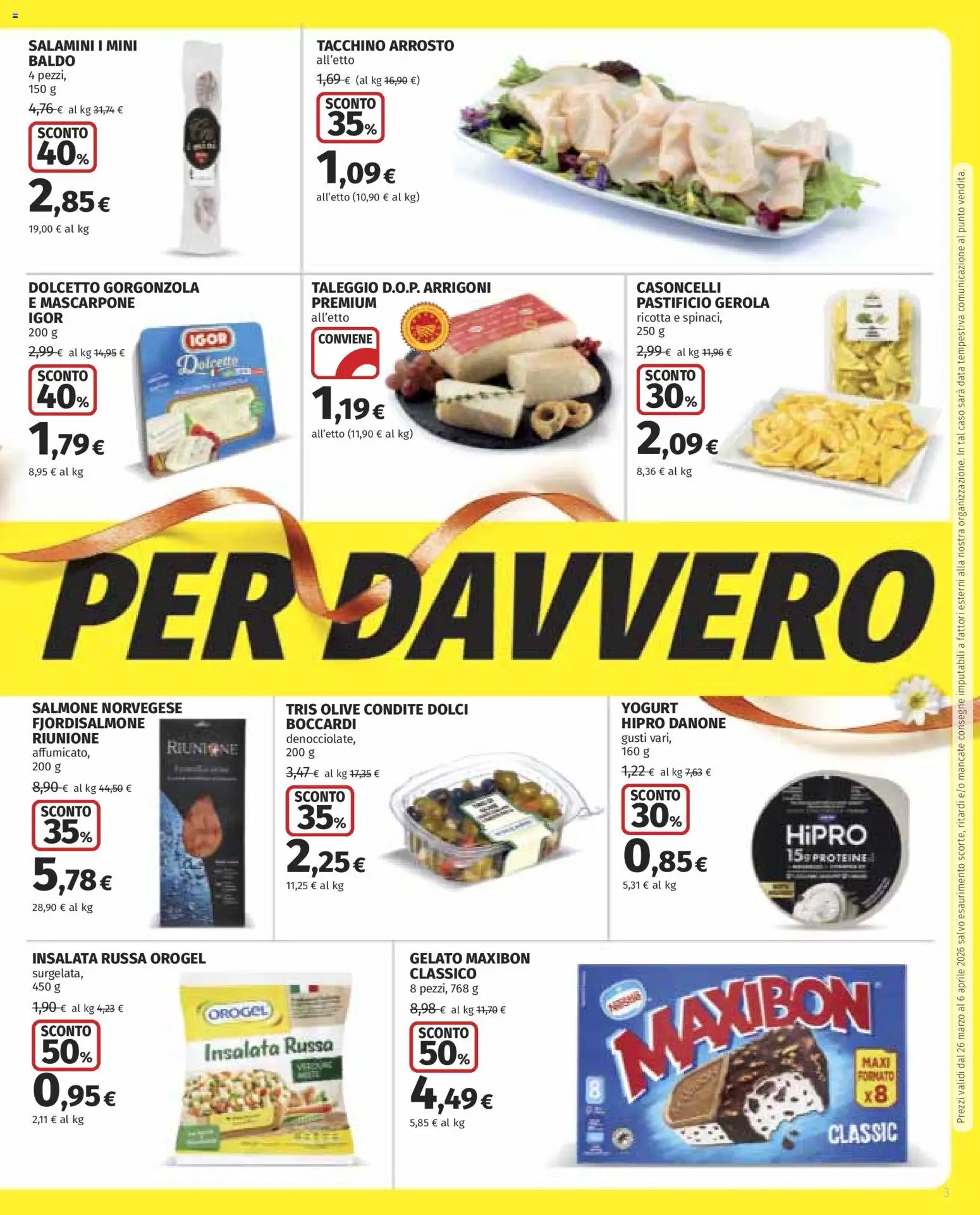 Volantino COOP del 26.03.2026 | Pagina: 3 | Prodotti: Salmone, Tacchino, Olive, Insalata russa