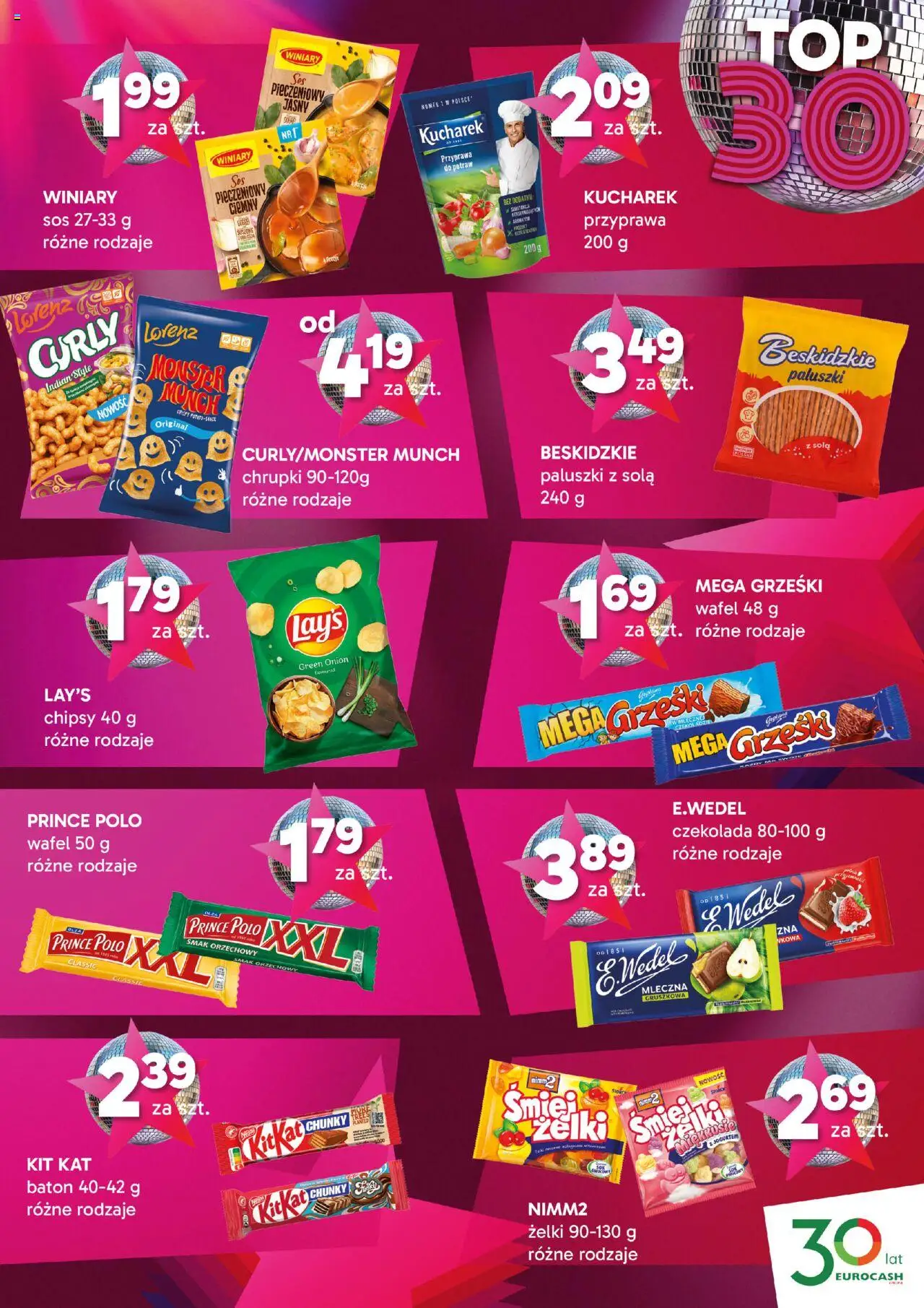 Eurocash Gazetka - Hity 30-Lecia C&C od 01.09.2025 | Strona: 3 | Produkty: Chipsy, Baton, Czekolada, Sos