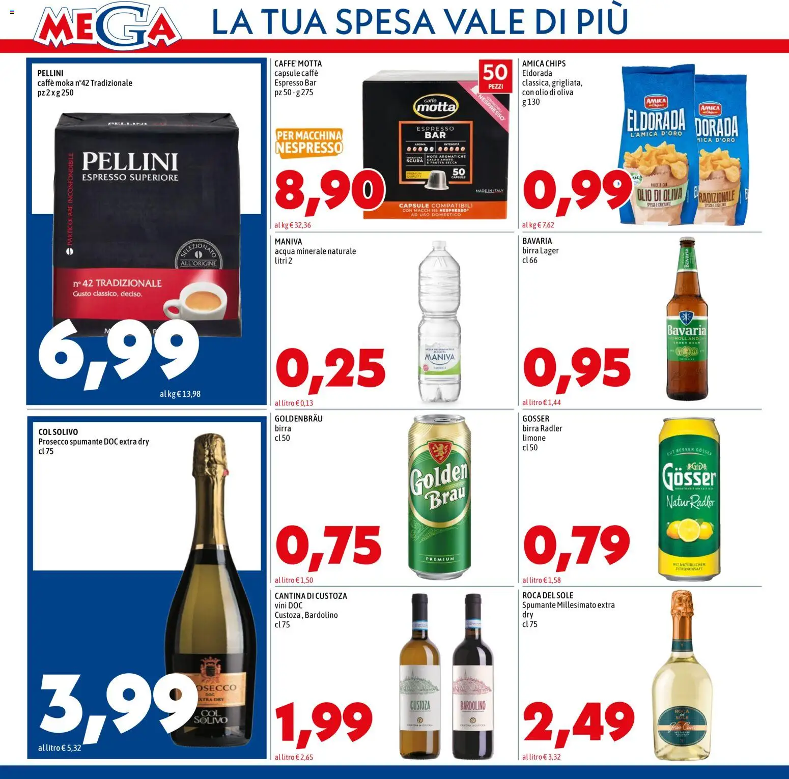 Volantino Mega del 12.03.2026 | Pagina: 10 | Prodotti: Birra, Prosecco, Limone, Olio di Oliva