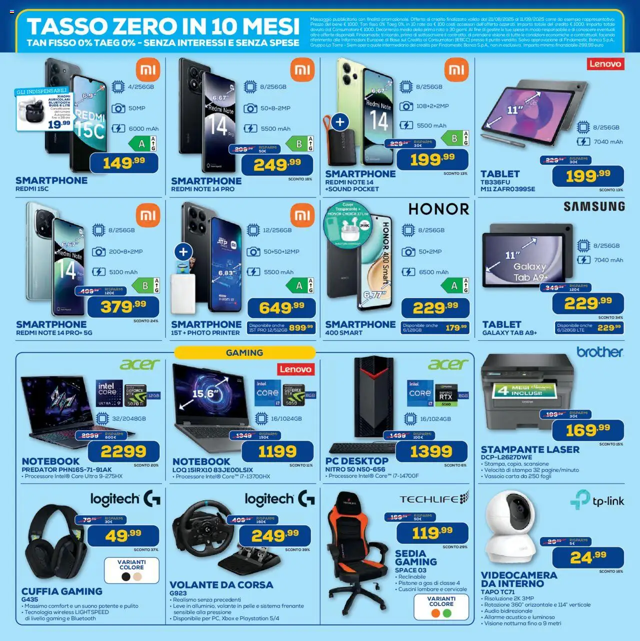 Volantino Euronics del 25.09.2025 | Pagina: 5 | Prodotti: Notebook, Smartphone, Audio, Samsung