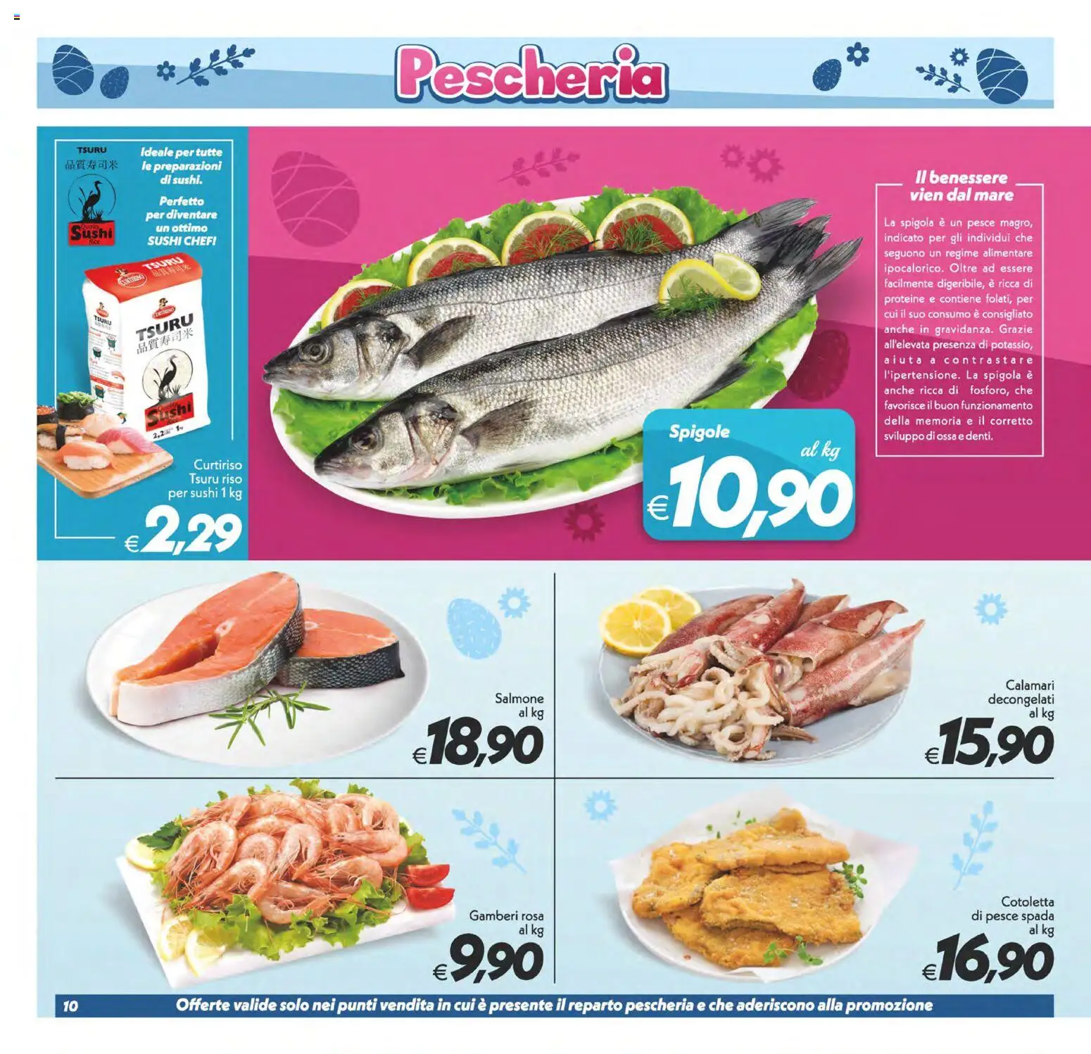 Volantino SuperConveniente del 27.03.2026 | Pagina: 10 | Prodotti: Riso, Pesce, Calamari, Sushi