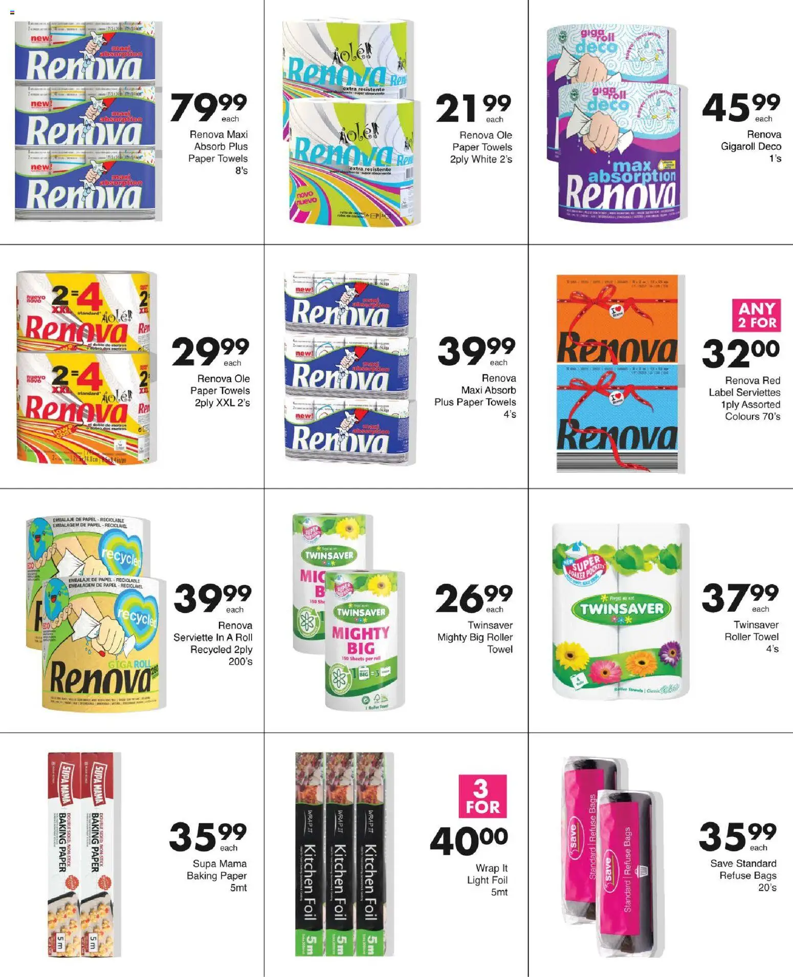 New Save catalogue – valid from 13.11.2025 | Page: 78 | Products: Light, Refuse bags, Paper, Roller towel