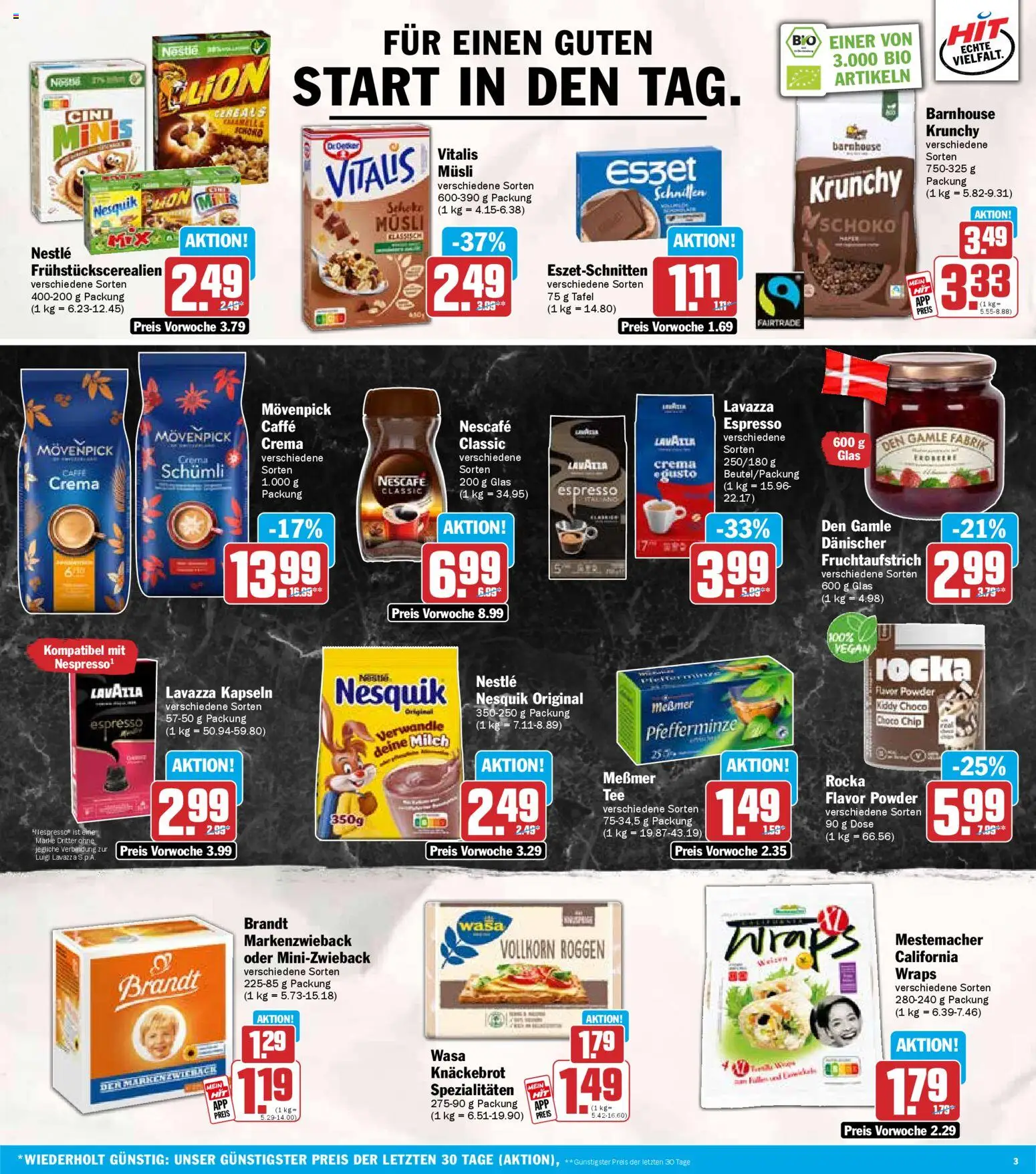HIT Prospekt 	 – gültig ab 05.01.2026 | Seite: 3 | Produkte: Musli, Lavazza, Nesquik, Milch