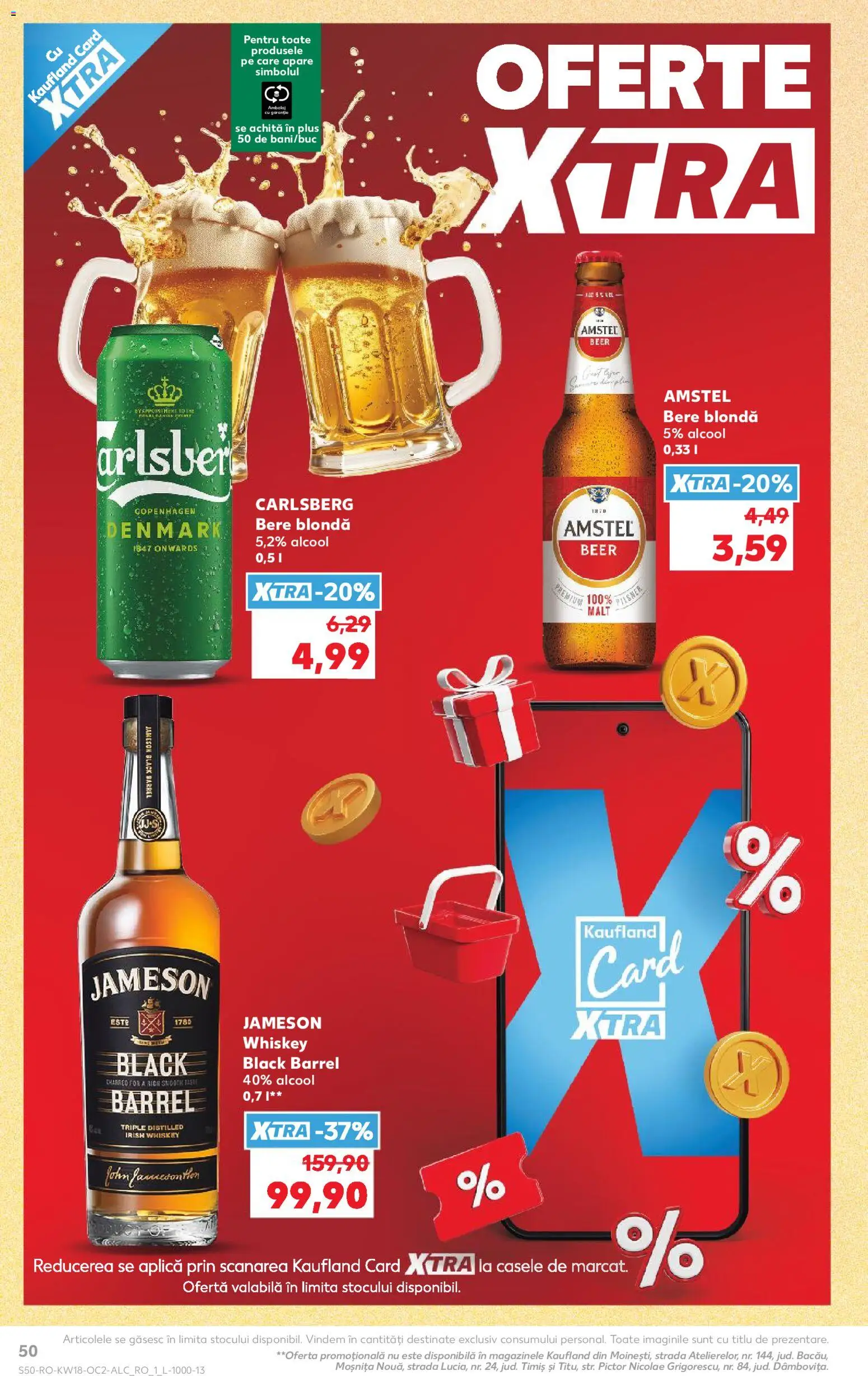 Kaufland RO akciós ujság - amely érvényes a következő dátumtól: 29.04.2026 | Oldal: 50 | Termékek: Whiskey, Jameson, Irish whiskey