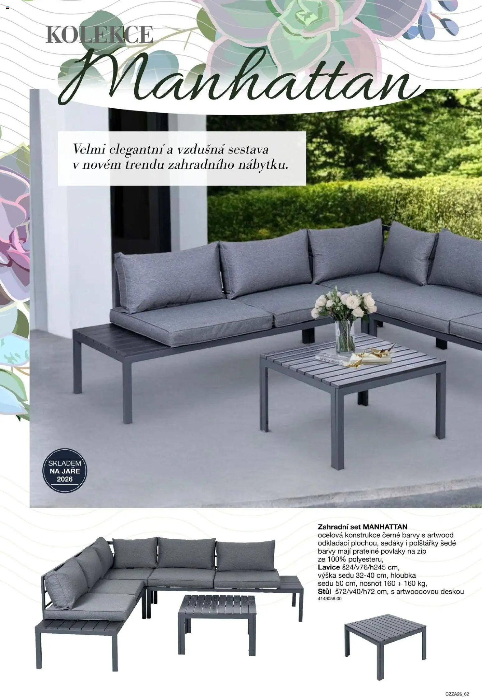 Sconto nábytek katalog - Zahradní speciál od 01.01.2026 | Strana: 62 | Produkty: Polštářky, Stůl, Lavice, Barvy